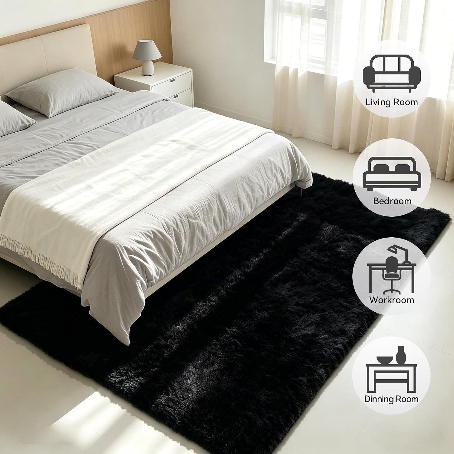 MCC direct Hochflor-Teppich Hochflor-Teppich – luxuriöser Flauschteppich - 7 Größen & 7 Farben – Bild 3 von 4