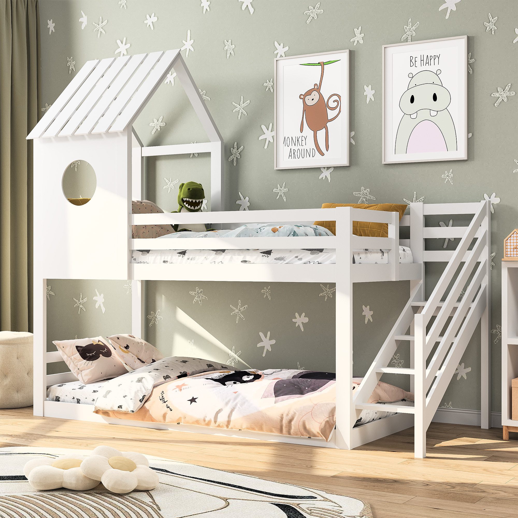 Furnishings Home Etagenbett Kinderbett Hochbett Stauraumbett (Rausfallschut günstig online kaufen