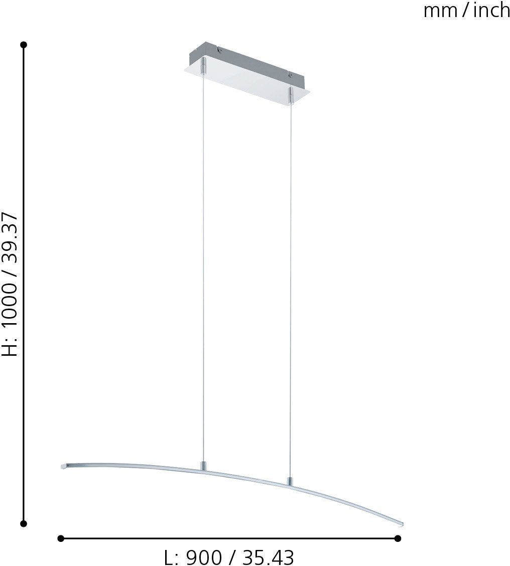 EGLO Hängeleuchte LASANA Pendellampe, Alu,Stahl und Kunststoff, Wohnzimmerl günstig online kaufen