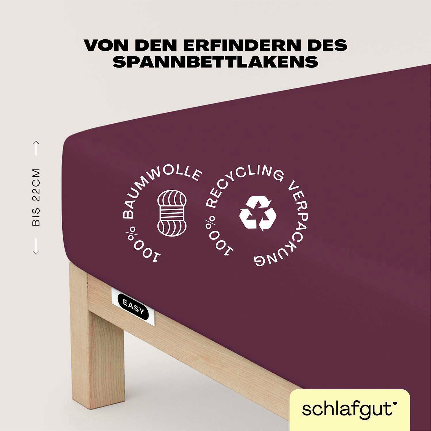Schlafgut Spannbettlaken EASY JERSEY Bettlaken, 150 g/m², 100% Baumwolle, S günstig online kaufen