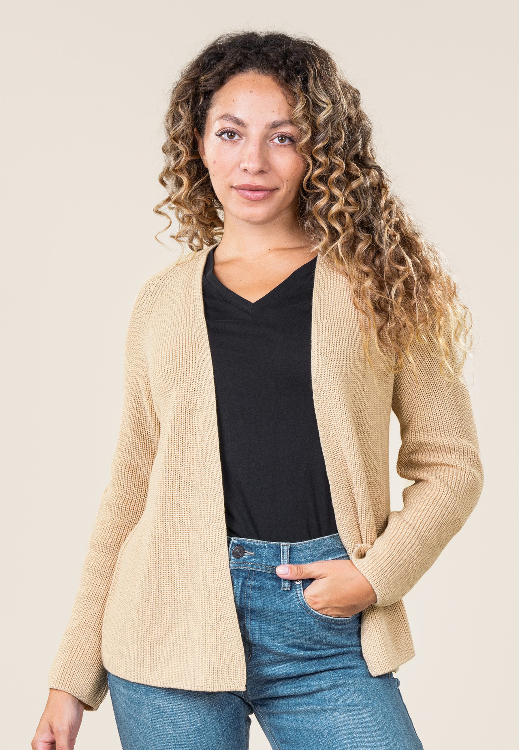 LIVING CRAFTS Strickjacke OLIVIA GOTS zertifiziert