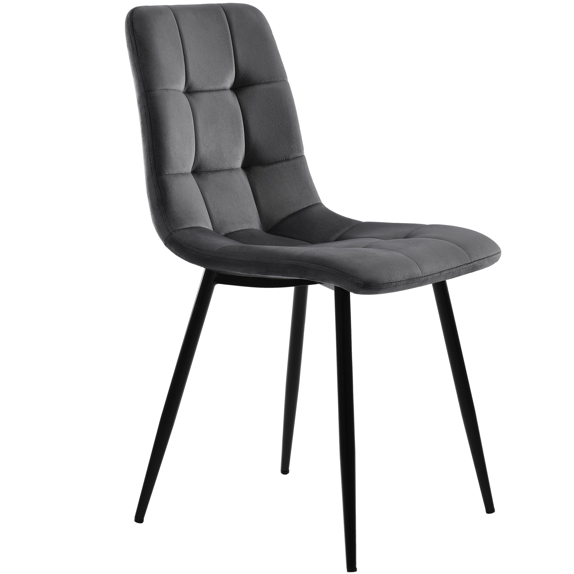 WISHDOR Essgruppe, (Stuhl Stühle, Marmor set Nur Moderner Rückenlehne 4-tlg., Gestell mit Samt aus kein Metall), aus Tisch, Sitzfläche Rechteckiger