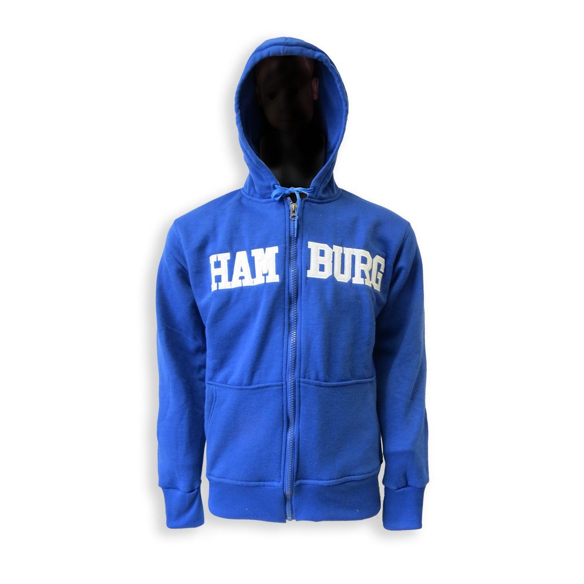 Sonia Originelli T-Shirt Sweatjacke "Hamburg" Herren unifarben Jacke Hoodie bestickt blau