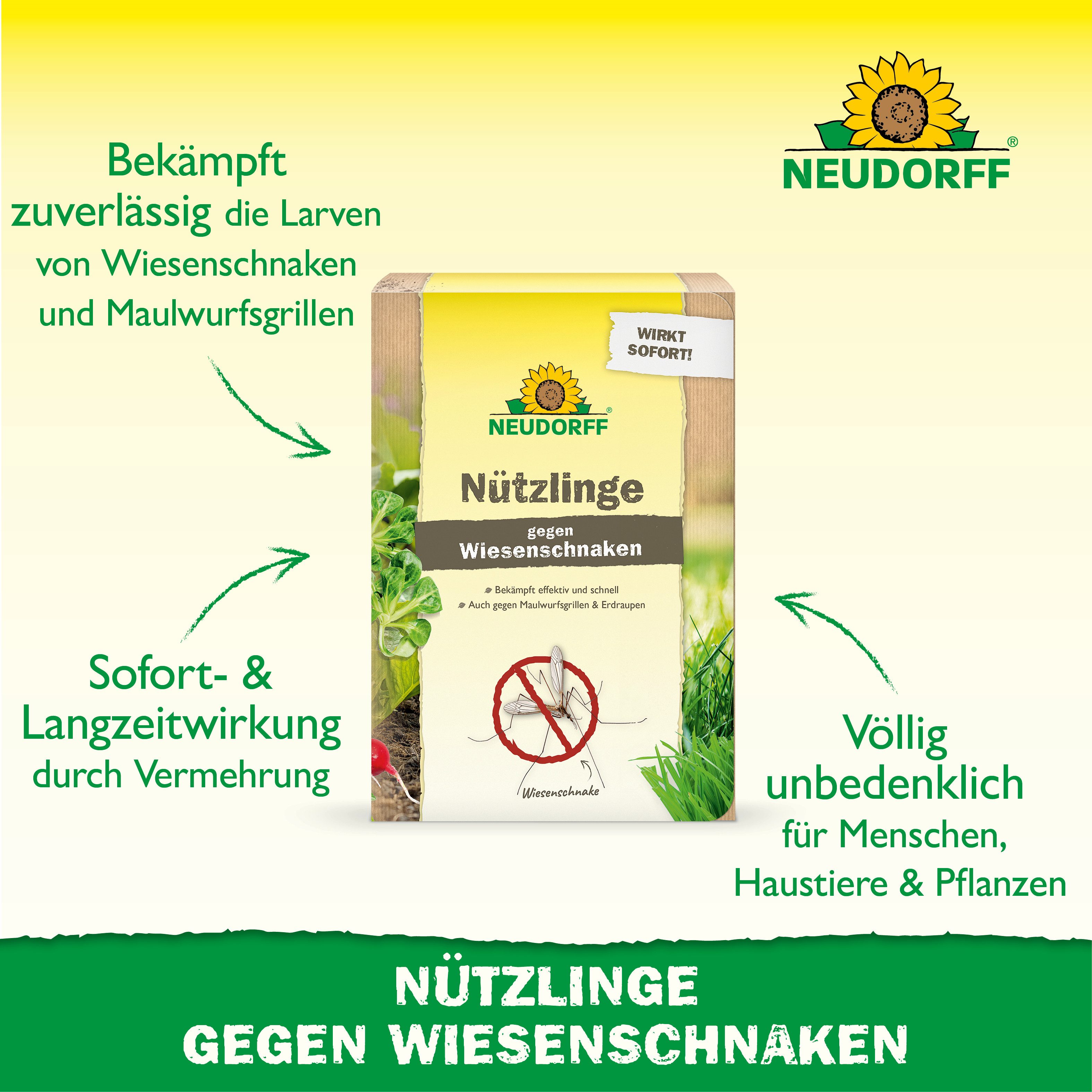 Neudorff Nematoden Nützlinge gegen Wiesenschnaken, Maulwurfsgrillen und Erdraupen, 10 Mio. SC-Nematoden gegen bodenlebende Schädlingslarven