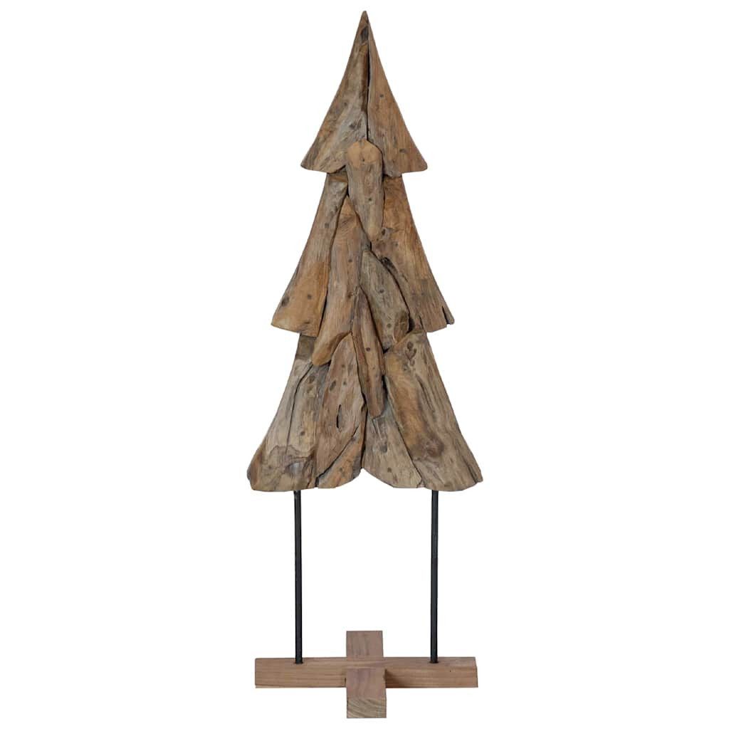 vidaXL Künstlicher Weihnachtsbaum Weihnachtsbaum mit Ständer Braun 121 cm Massivholz