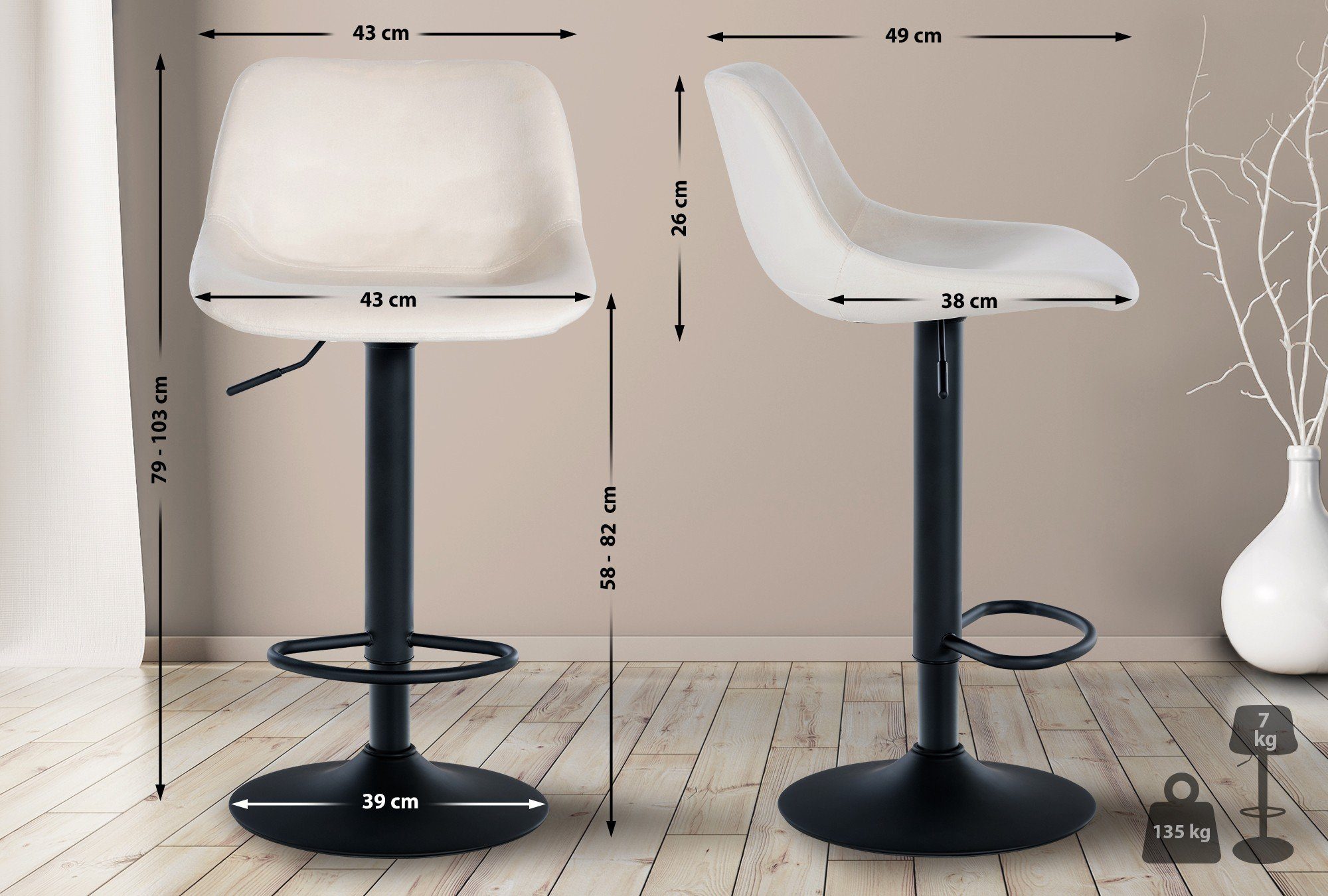 CLP Barhocker Loft (2er Set, 2 günstig online kaufen