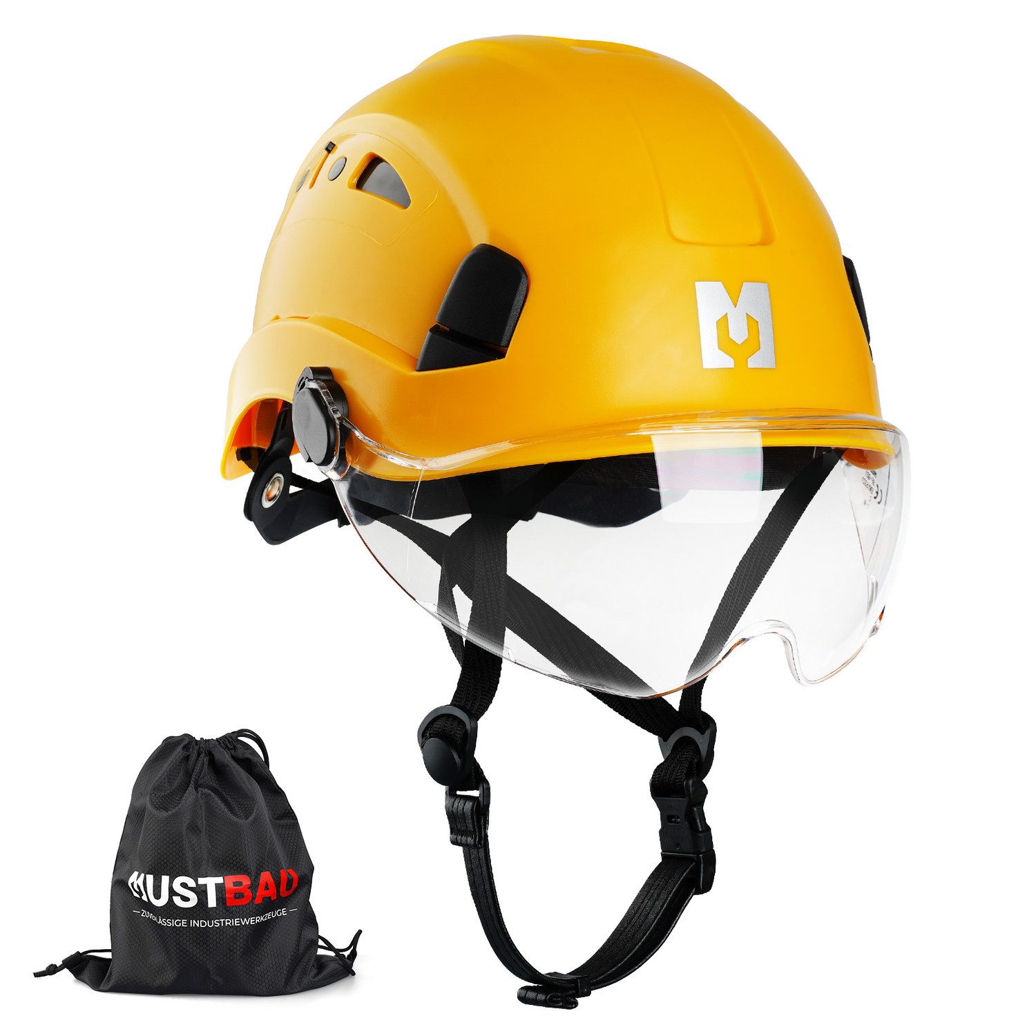 Mustbau Schutzhelm für Bergsteigen, Bergbau, Bauhelm, mit gefütterten Schaumstoffpolstern