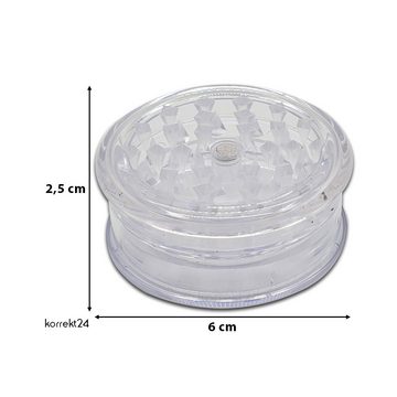 Coumo Kräutermühle Grinder Crusher Transparent, ⌀ 6 cm, Sehr leicht, Gewürz Mühle, (3 Stück)