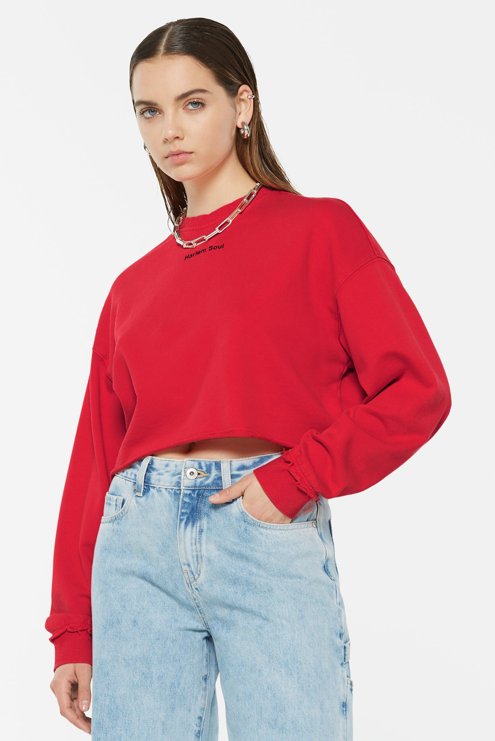 Harlem Soul Sweater mit Used-Kante am Ärmel