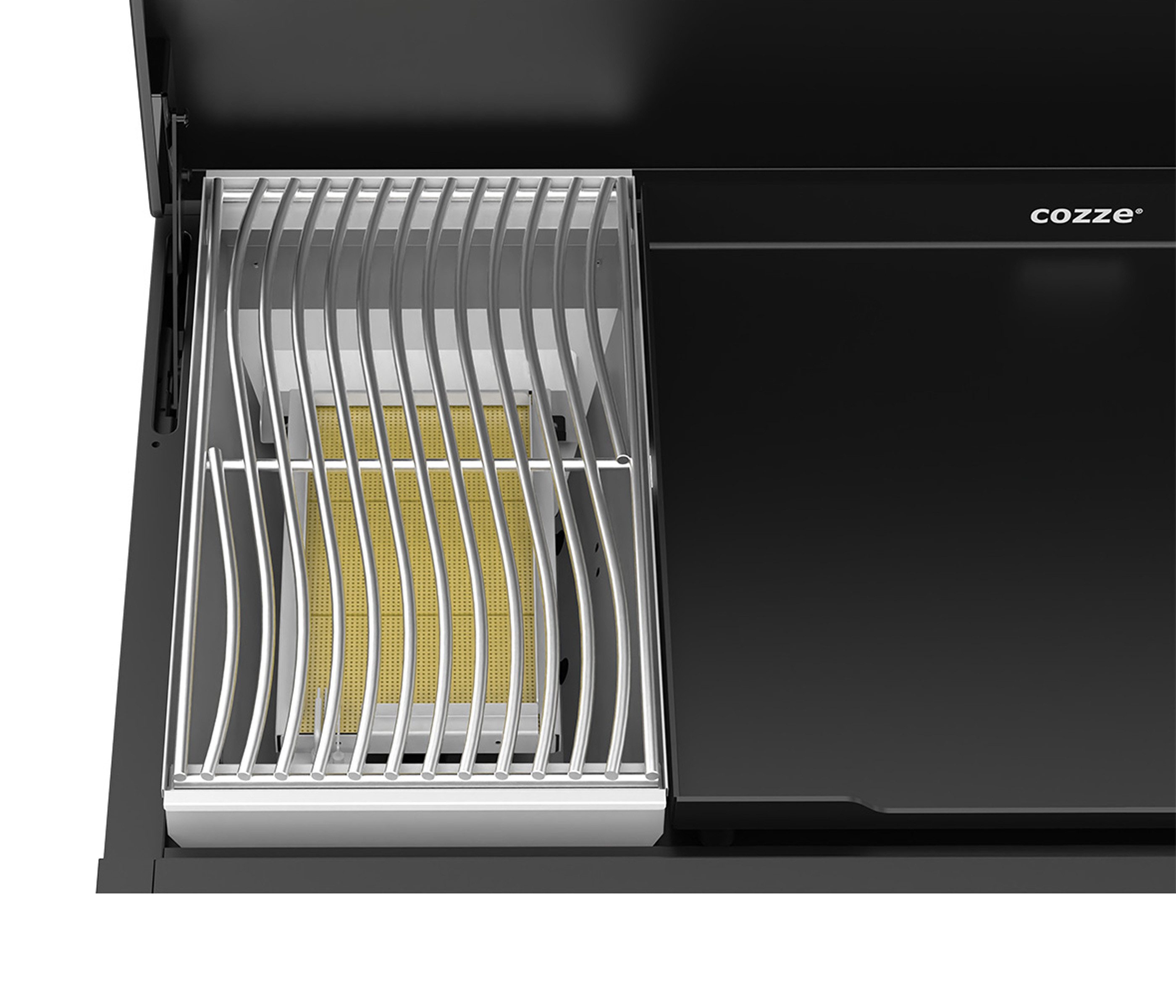 COZZE Gasgrill Gas-Grill Combo 900, Temperatur bis 800°C, Gusseisen / Edelstahl, mit Grill und Plancha, 7.5kW, 3 Brenner