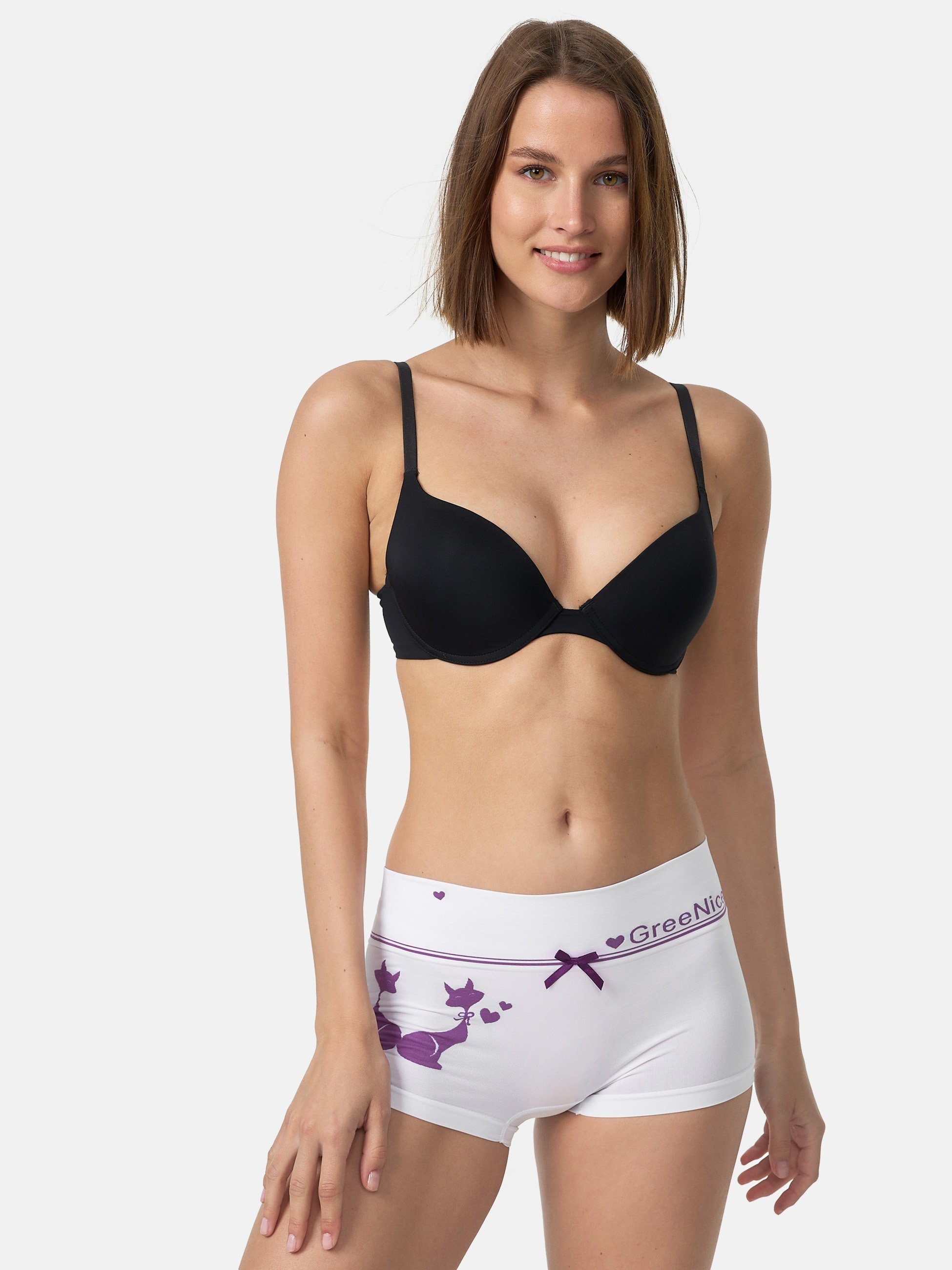 TEXEMP Panty 6er Pack Damen Panty Boxershorts Unterwäsche Mikrofaser Unterhose (6-St) Ohne kratzenden Zettel