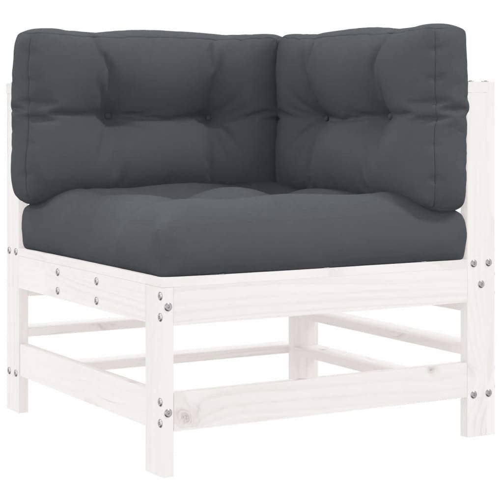 vidaXL Sofaelement Ecksofa mit Kissen Weiß günstig online kaufen