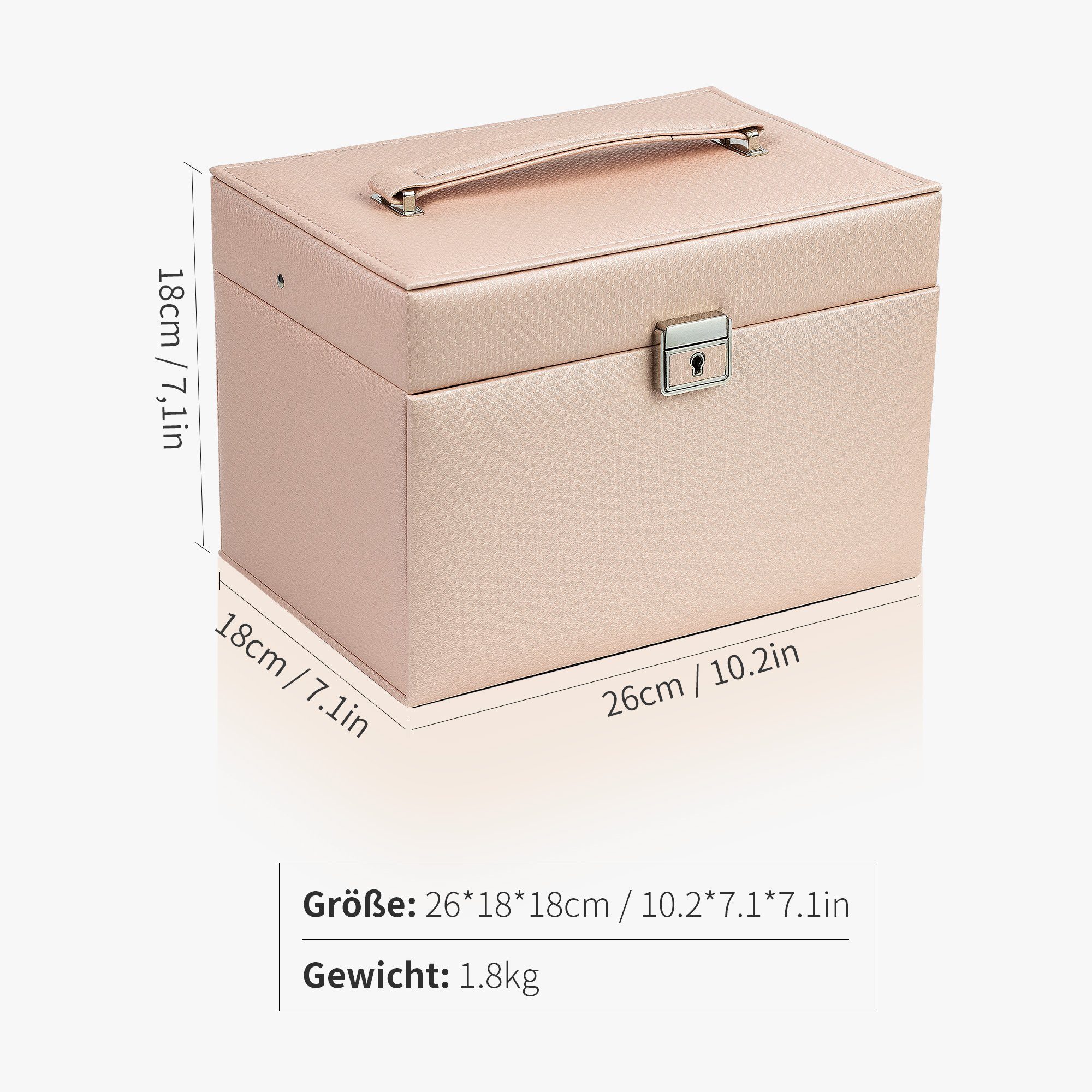 AdelDream Schmuckkasten YY-J06, Abschließbares Aufbewahrungsgehäuse und Sta günstig online kaufen