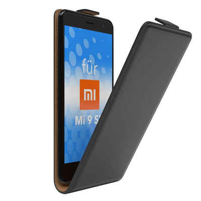 EAZY CASE Handyhülle Flipcase für Xiaomi Mi 9 SE 5,97 Zoll, Tasche Klapphülle Handytasche zum Aufklappen Etui Kunstleder Schwarz