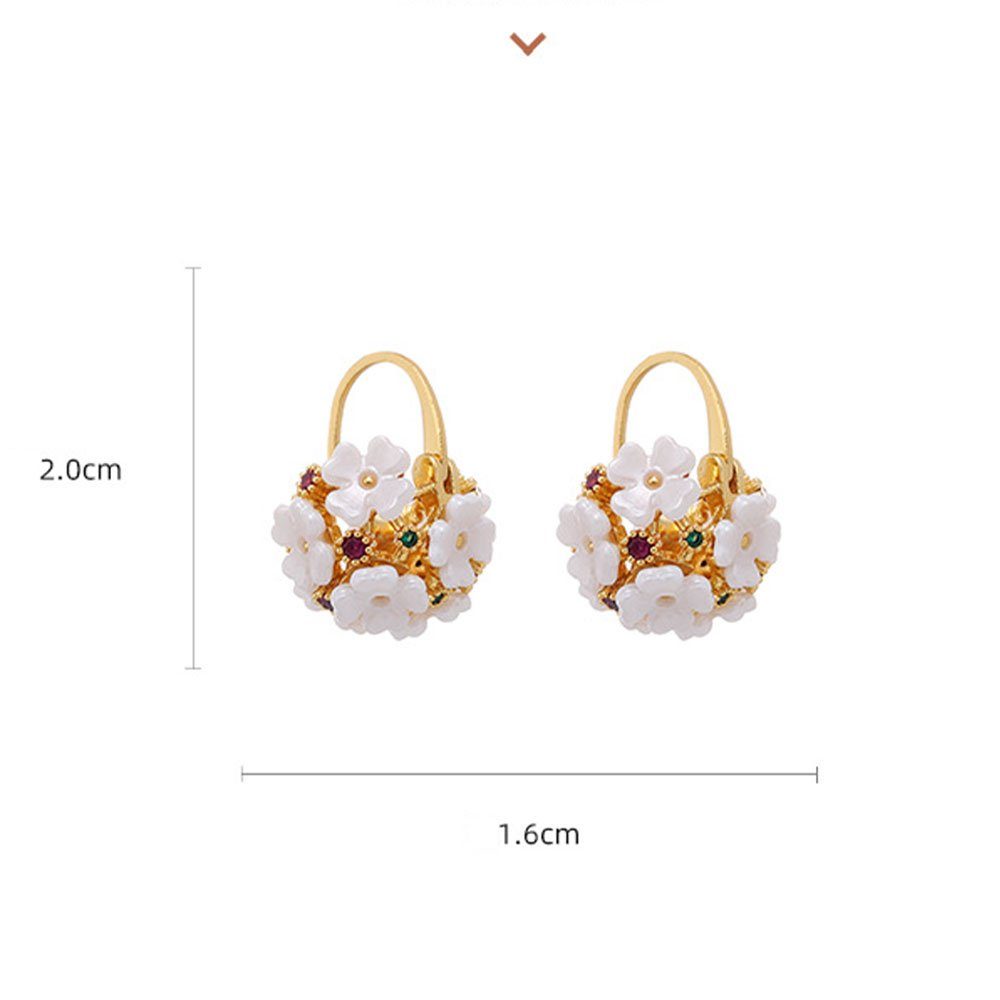 Ohrringe Paar AUzzO~ Blume für Bräute Weiß Ohrringe baumeln Damenschmuck Ohrhänger Ohrringe Paar