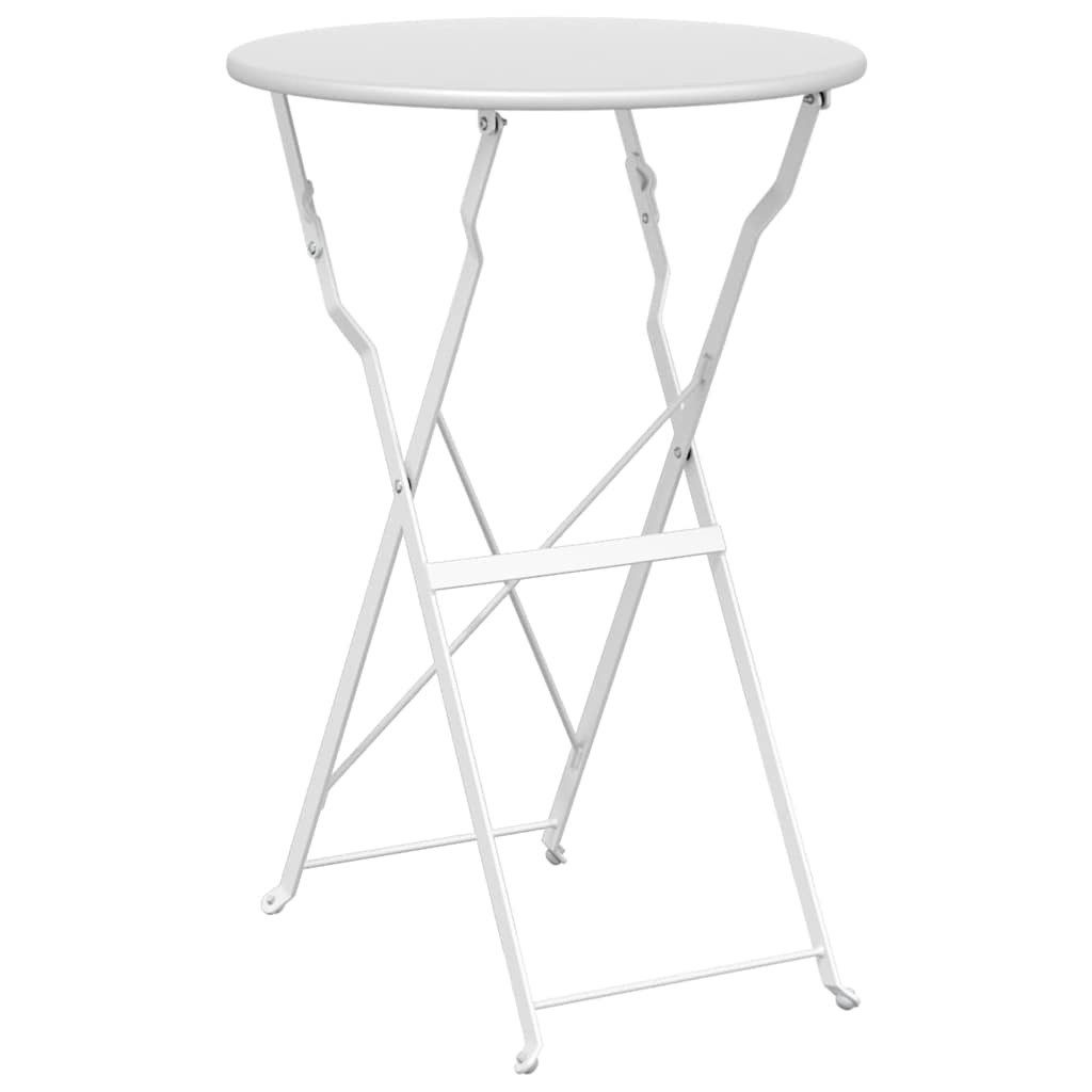 vidaXL Gartentisch Bistrotisch Weiß Ø 50 x 71 cm Pulverbeschichteter Stahl (1-St)