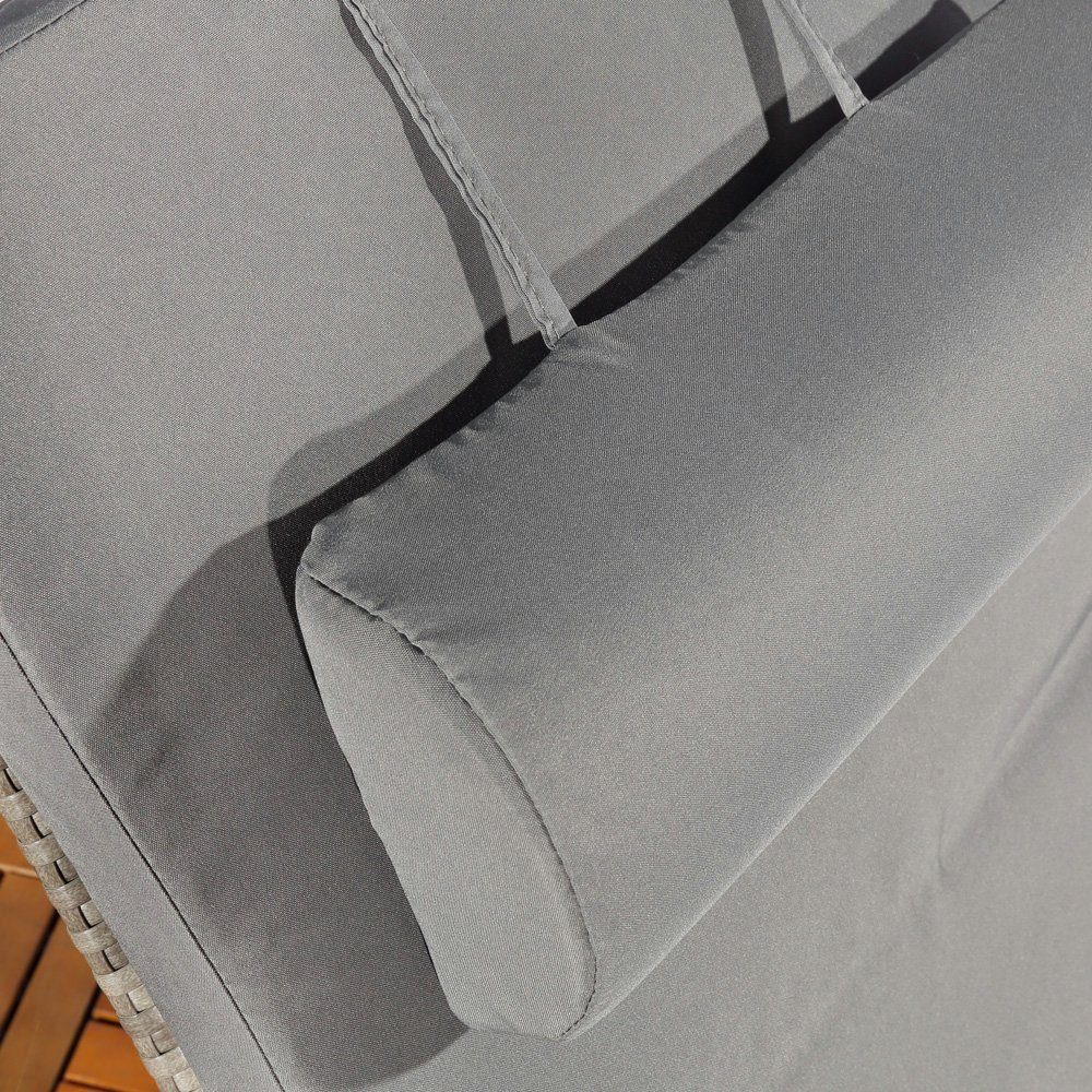 Melko Gartenliege Sonnenliege Gartenliege Polyrattan inkl. Kissen&Kopfstütze Saunaliege, Stück, Liege, Mehrfach verstellbar
