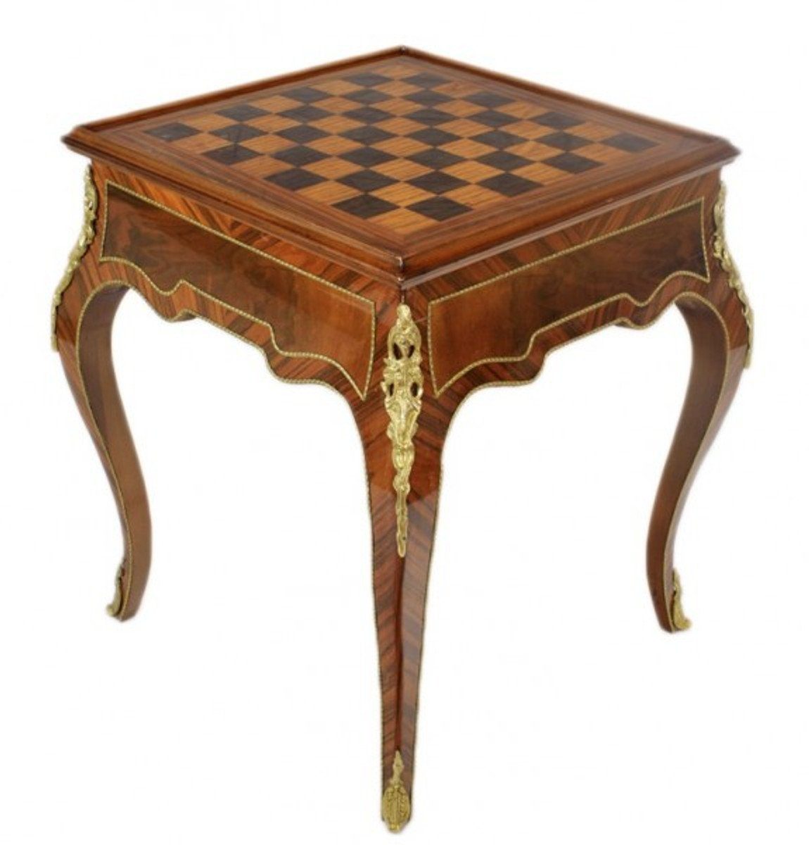 Casa Padrino Gamingtisch Art Deco Spieltisch Schach / Backgammon Tisch Mahagoni Braun L 60 x B 60 x H 71 cm - Möbel Antik Stil Barock