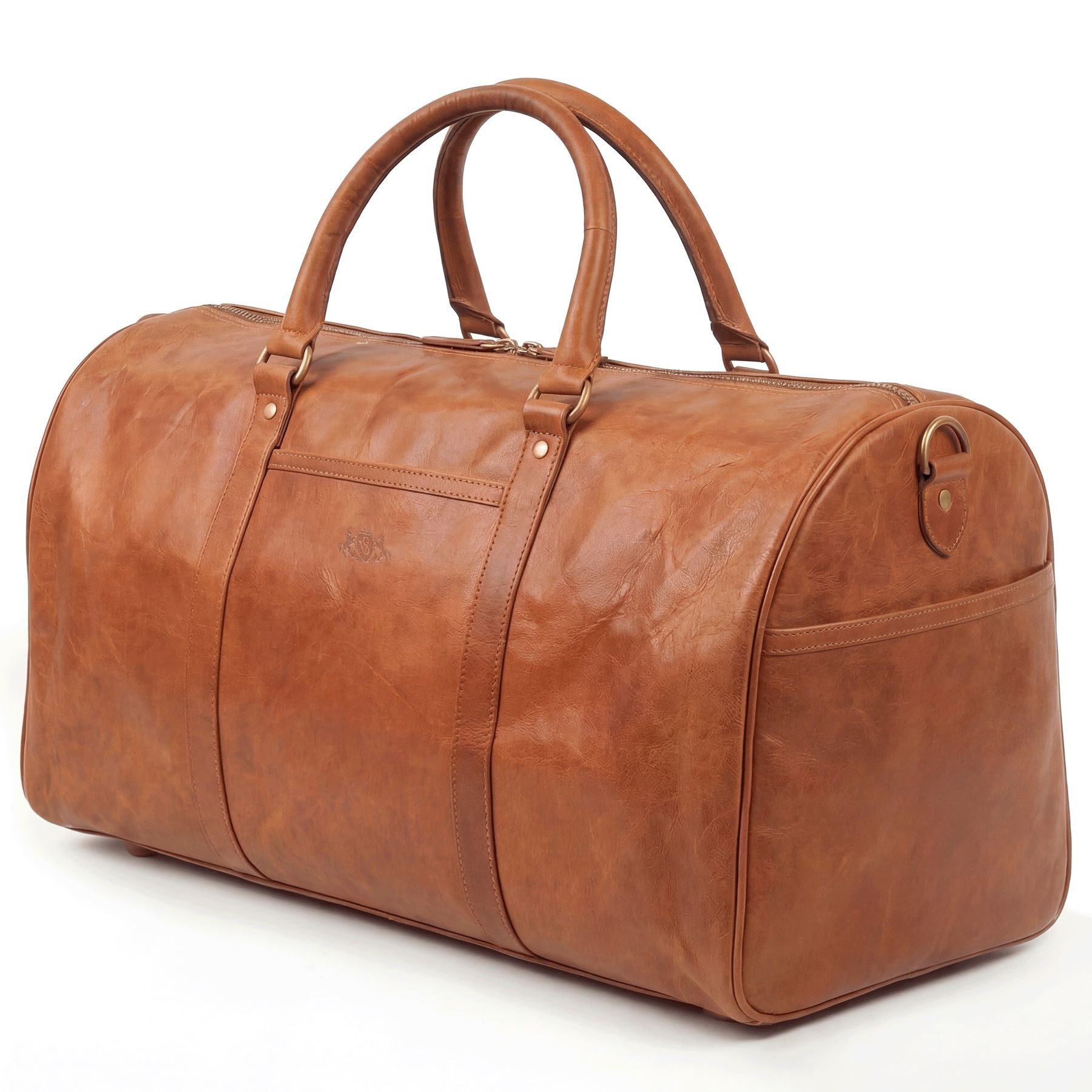 SID & VAIN Reisetasche echt Leder Weekender groß Ledertasche braun SKYLER, Echtleder Reisegepäck für Damen & Herren, Sporttasche XL Hellbraun