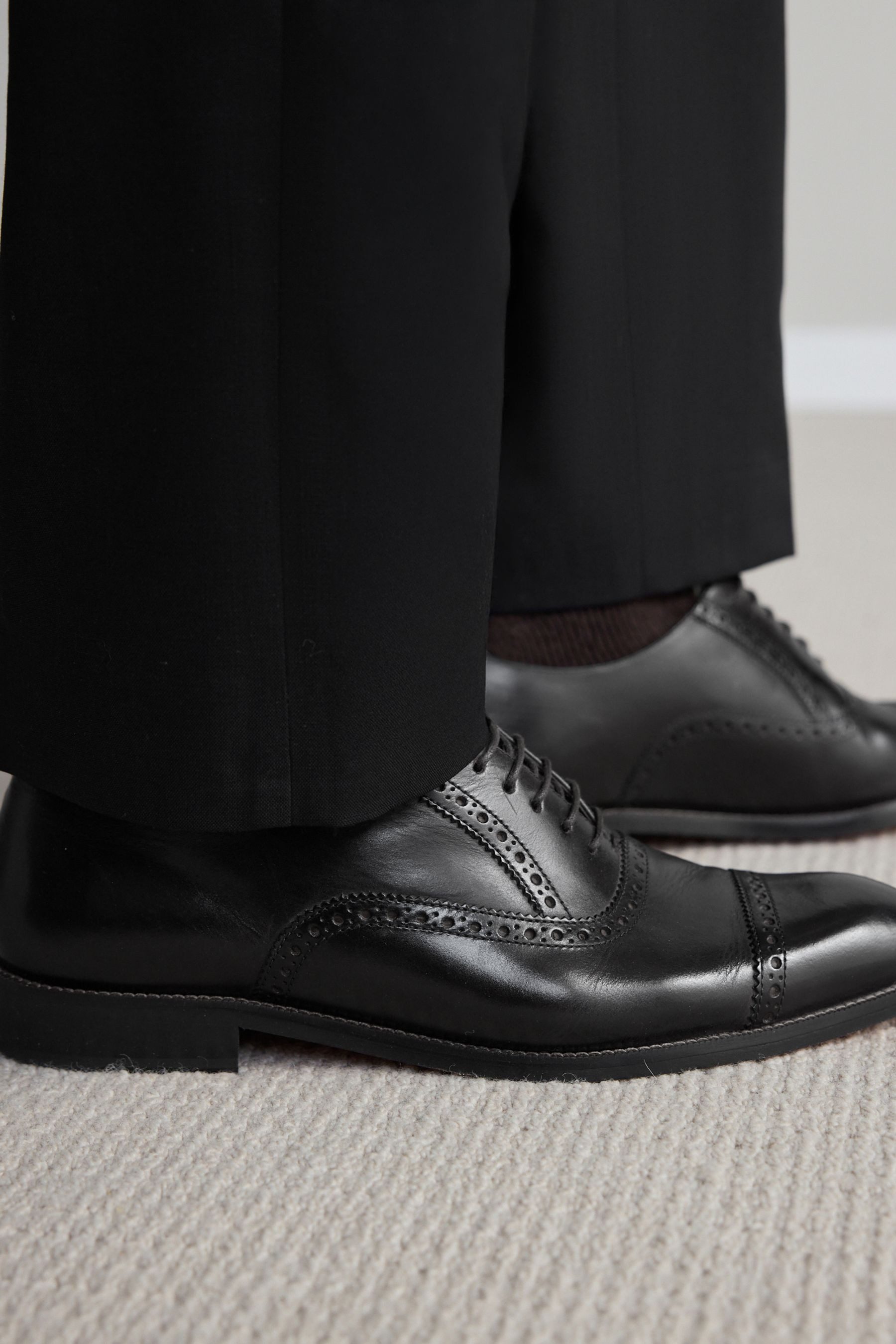 Next Signature Brogues aus italienischem Leder Budapester (1-tlg)