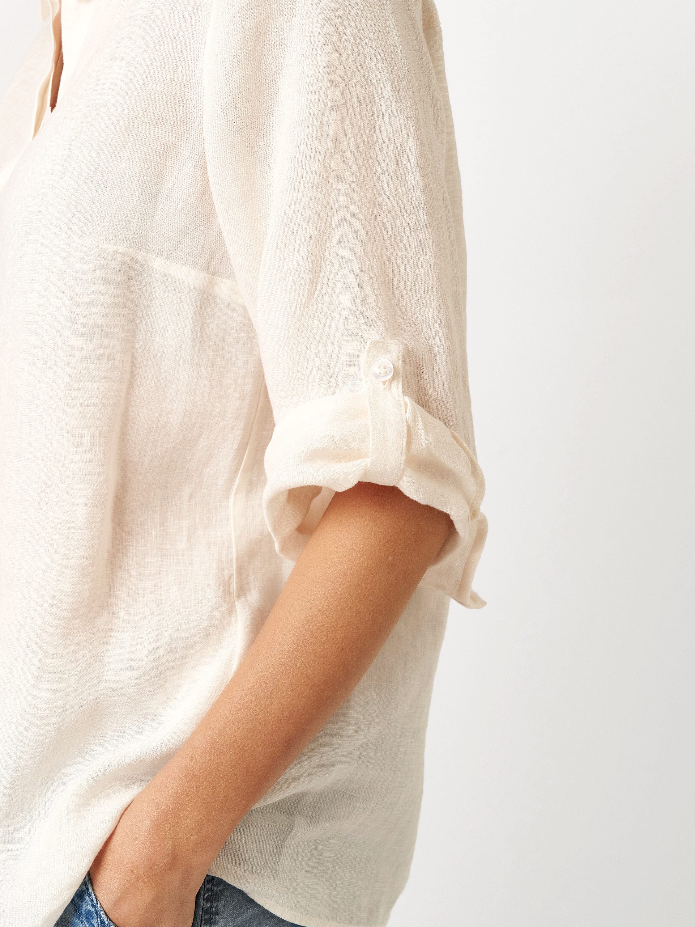 TONI Klassische Bluse Clay 3/4-Arm aus sommerlicher Leinenqualität