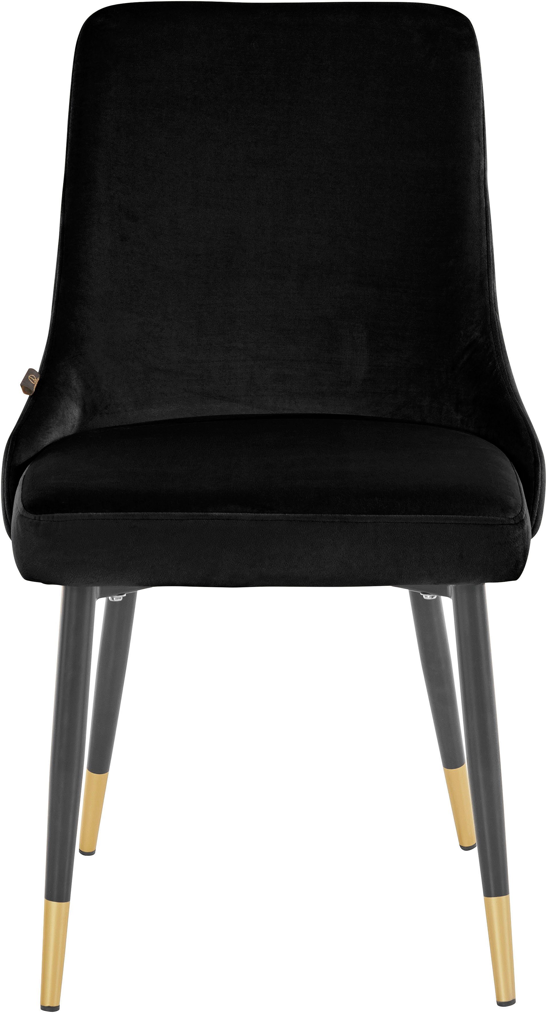 schwarz/golden Leonique cm Esszimmerstuhl und Knöpfe | schwarz St), 49 Sitzhöhe (2 der Set, an im Lonessa 2er Rückenseite; Steppung