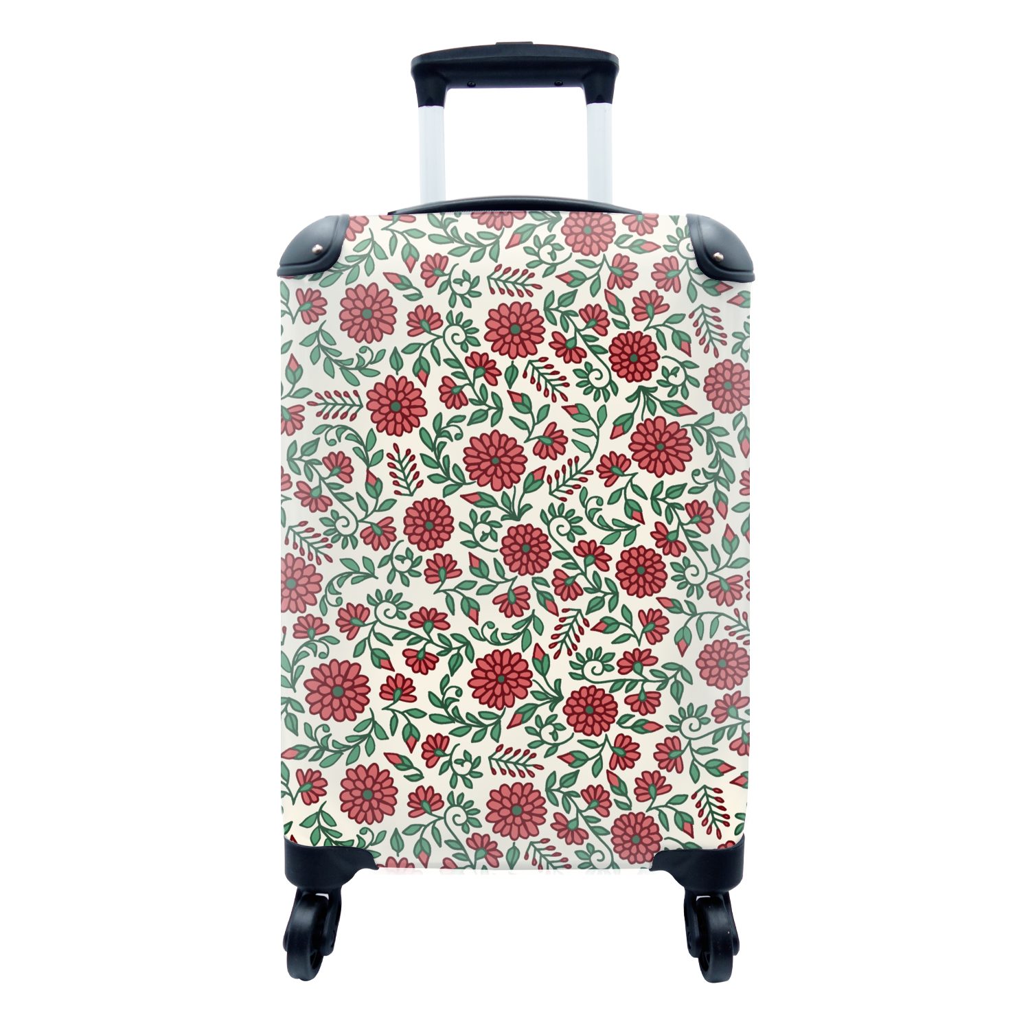 Pflanzen Trolley, für Boho Blumen Design., Ferien, - rollen, 4 Rollen, Reisekoffer - MuchoWow - mit Handgepäckkoffer Reisetasche Handgepäck