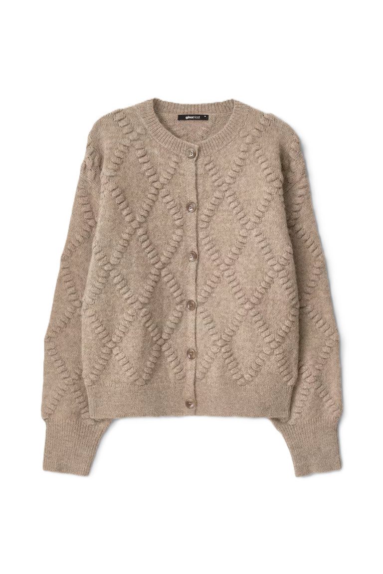 Gina Tricot Strickjacke - Modische Strickjacke mit Rundhals und Knopfleiste für Damen -