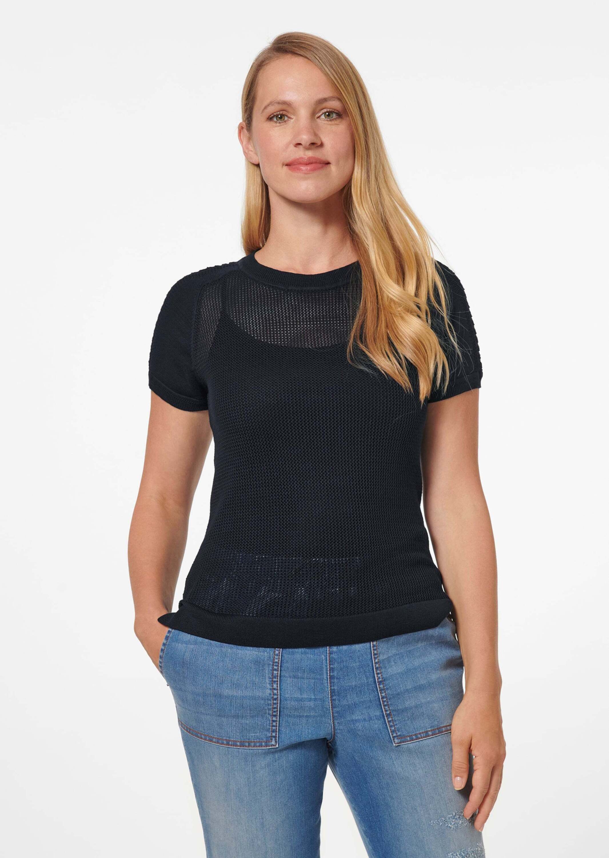 MADELEINE Strickpullover Netzpullover aus Supima-Baumwolle