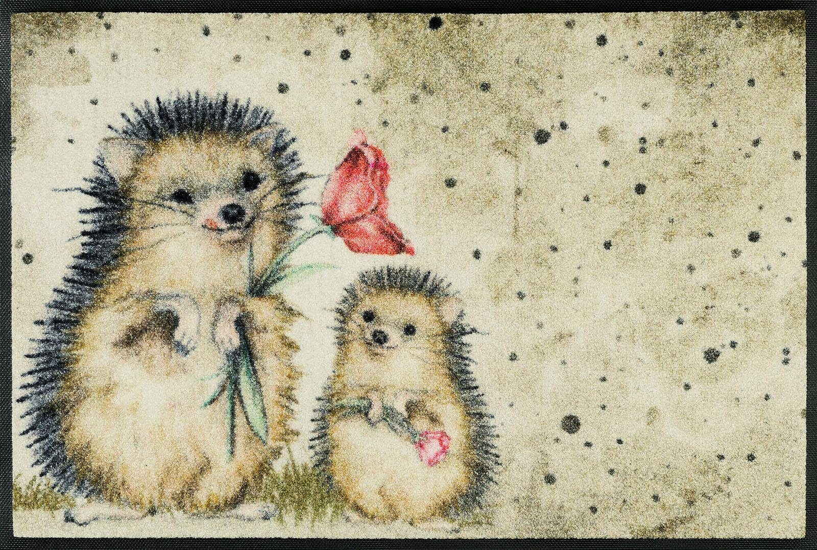 wash+dry by Kleen-Tex Fußmatte Spike, rechteckig, Höhe: 7 mm, Schmutzfangmatte, Motiv Igel, rutschhemmend, waschbar