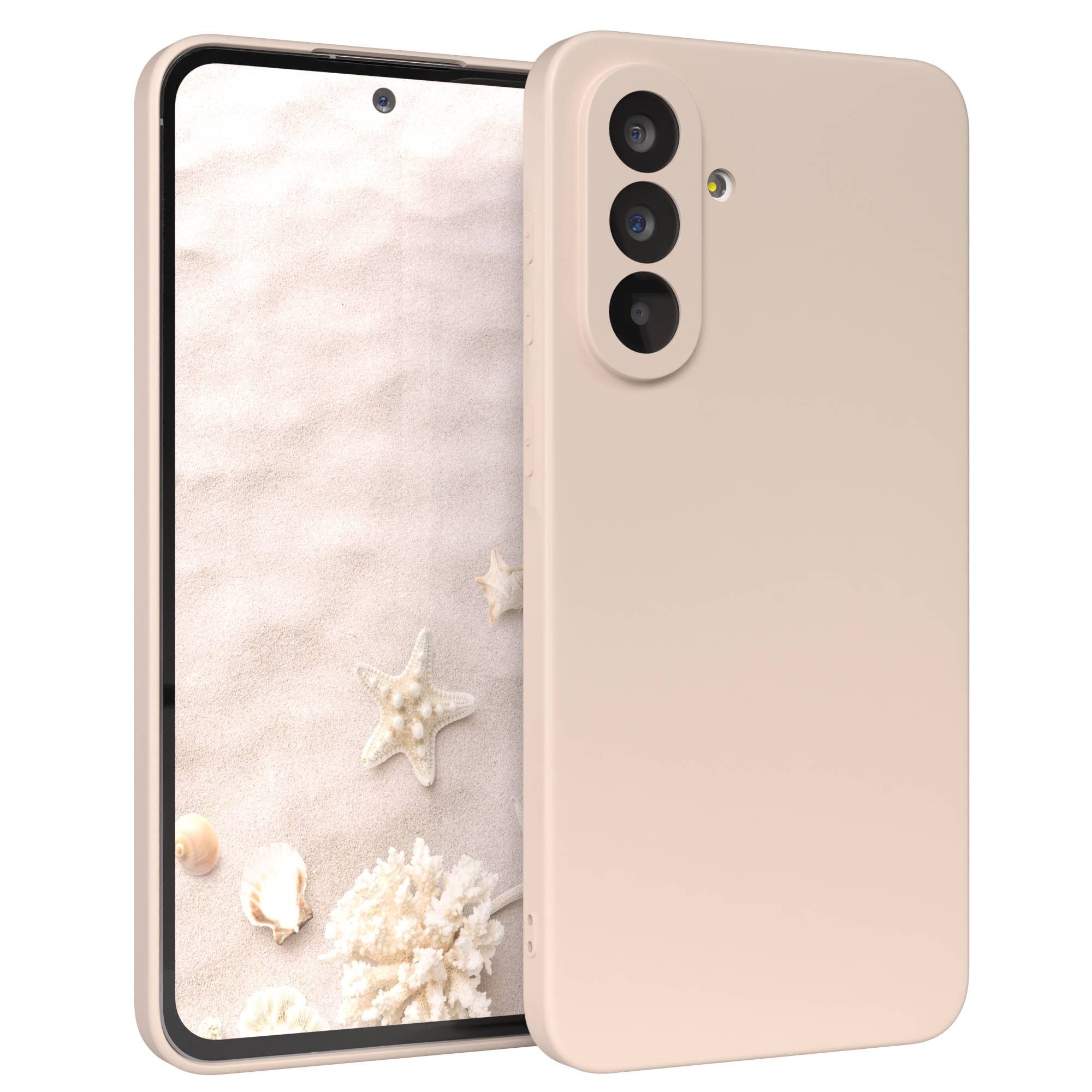 EAZY CASE Handyhülle für Samsung Galaxy A56 Hülle Silikon 6,7 Zoll, Bumper Case Matt Slimcover Silikonschutzhülle elastisch Taupe / Beige