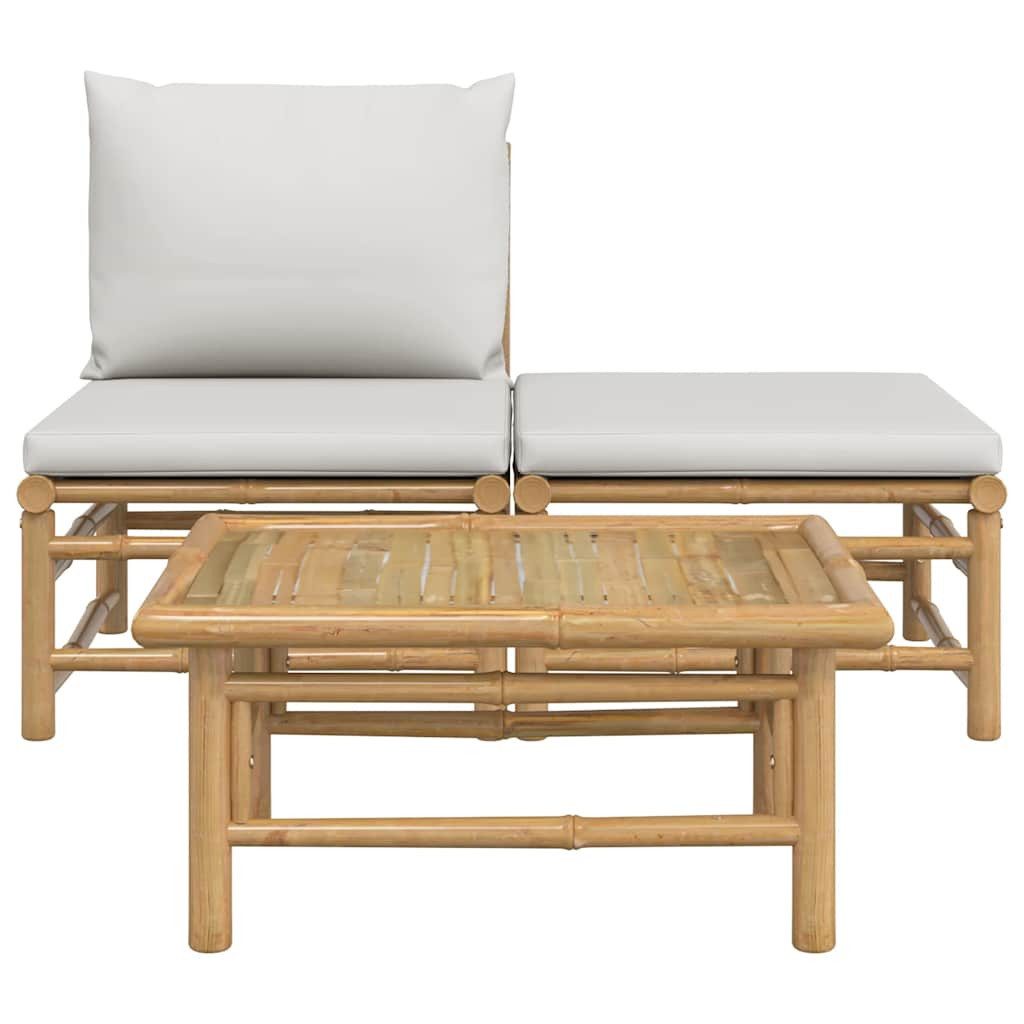 vidaXL Sofaelement 3-tlg. Garten-Lounge-Set mit Hellgrauen günstig online kaufen