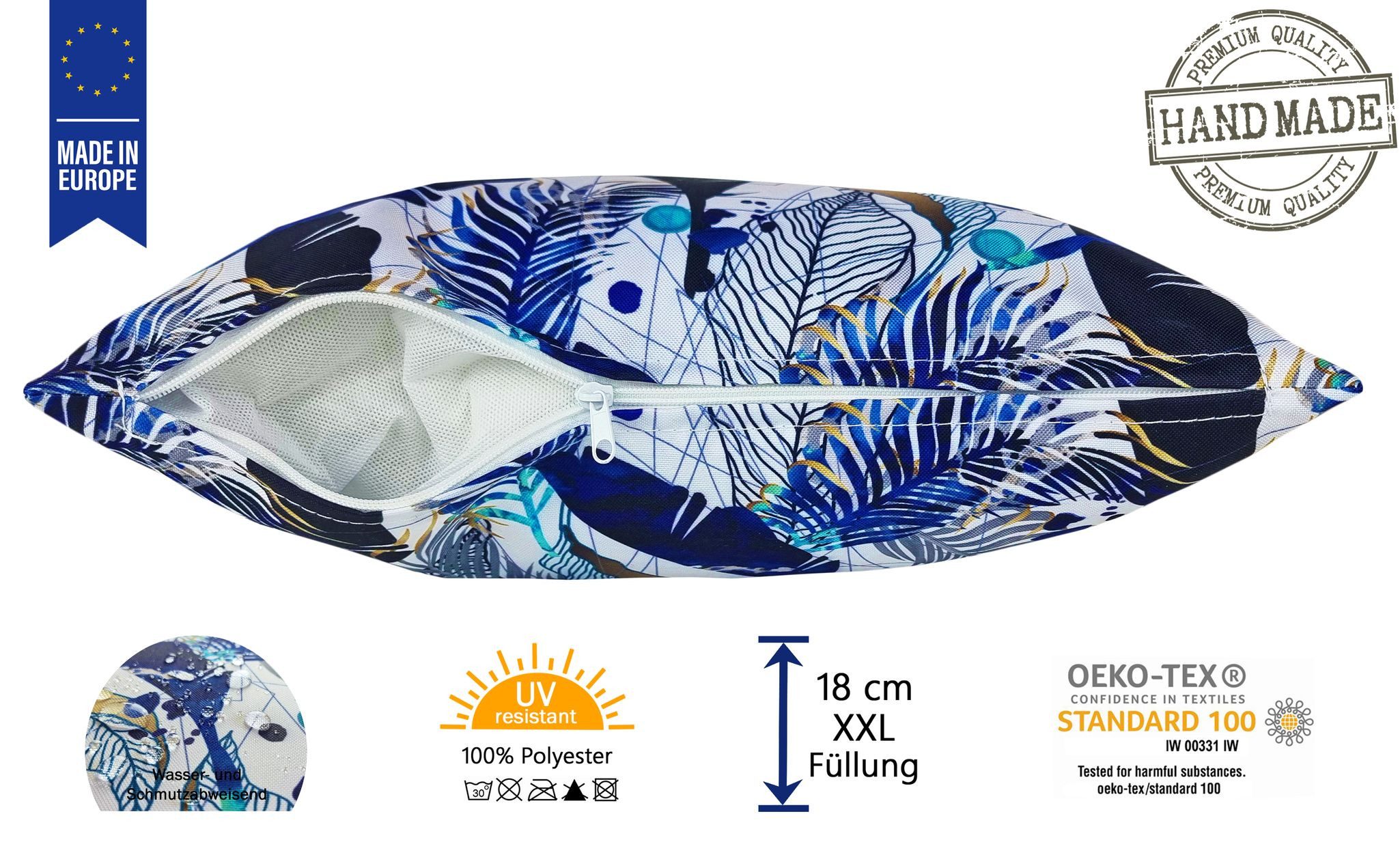 JACK Dekokissen 45x45cm Motiv Outdoor Kissen inkl. XXL Füllung, viele Motive, Wasserabweisend, Innen&Außen