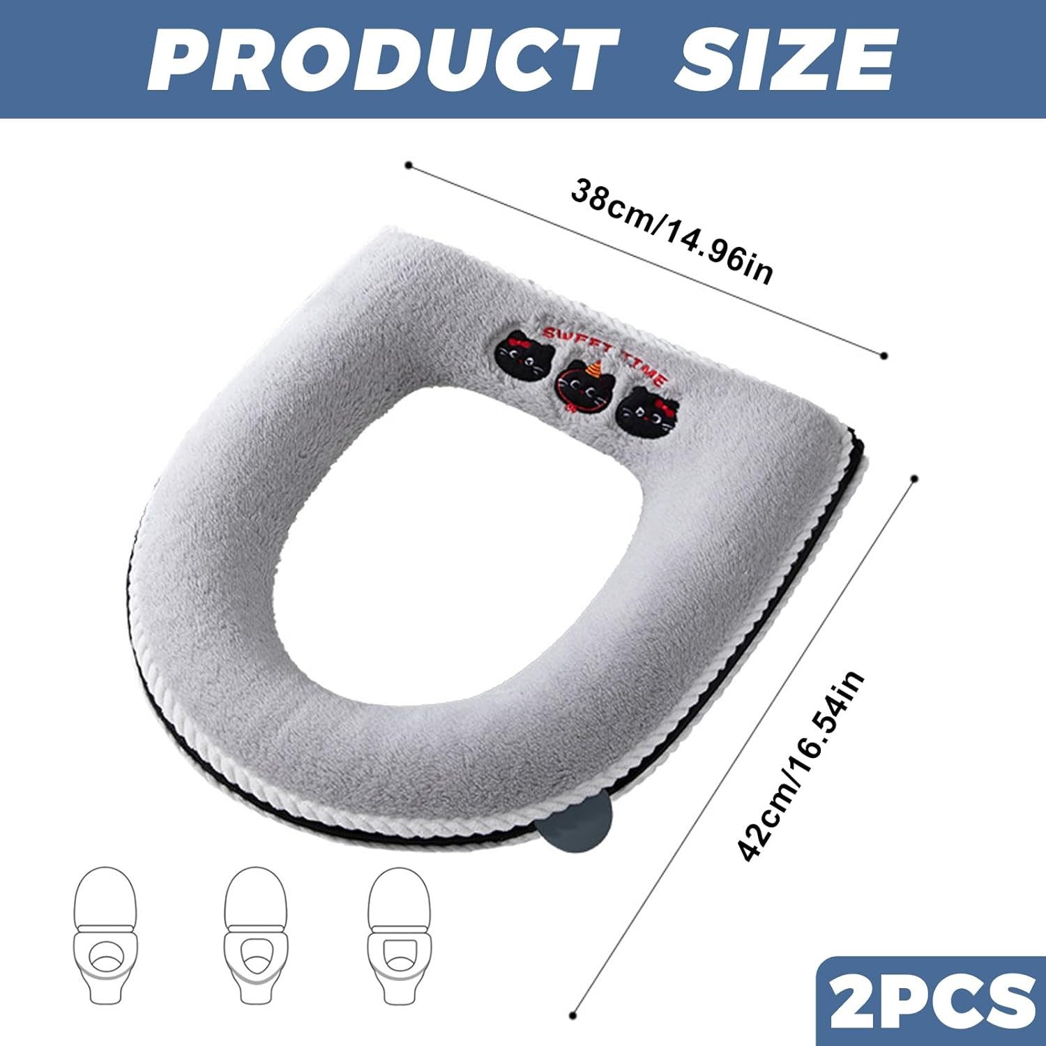 FELIXLEO WC-Deckelbezug Satiskid 2 Stück WC Sitzbezüge Universal Toilettensitzkissen Griff