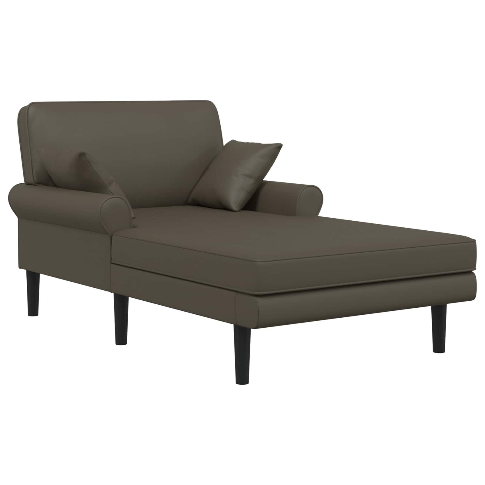 vidaXL Chaiselongue Chaiselongue Grau Kunstleder, 1 Teile