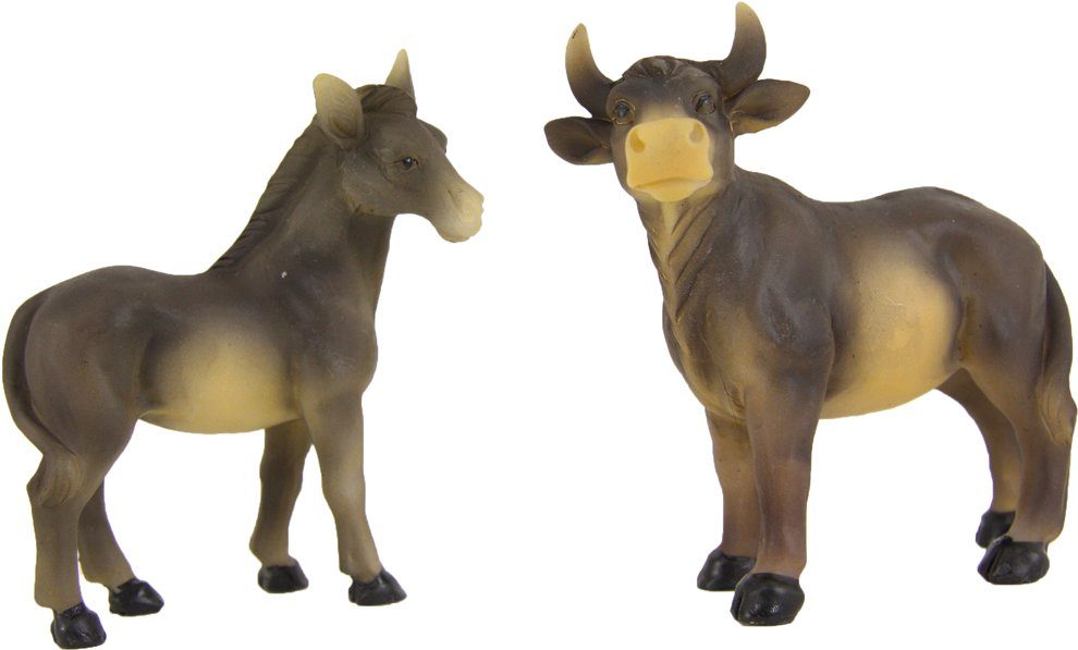 FADEDA Tierfigur 2x FADEDA Ochs und Esel, Höhe in cm: 6,7 (2 St)