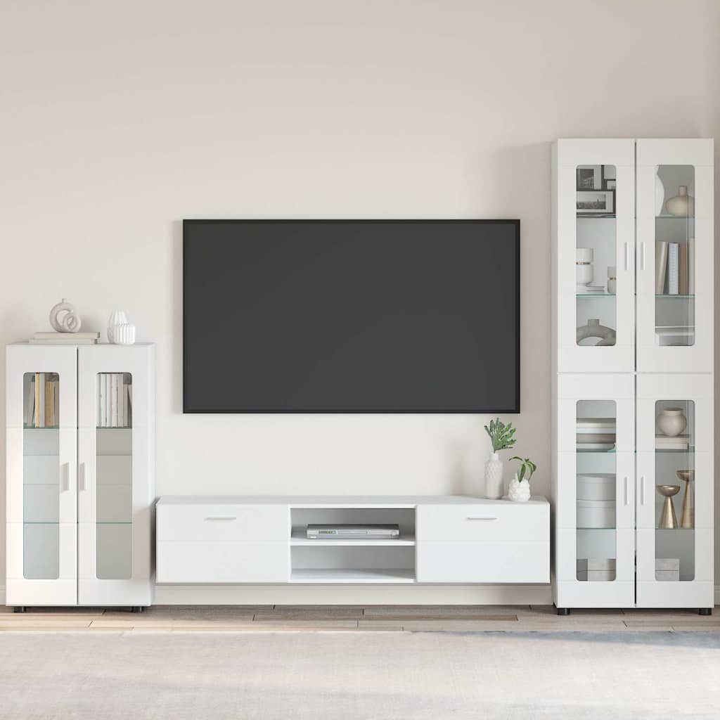 vidaXL Wohnzimmer-Set Sideboard FLORIN 55,5 x 29 x 100 cm Weiß Holzwerkstoff, (1-St)