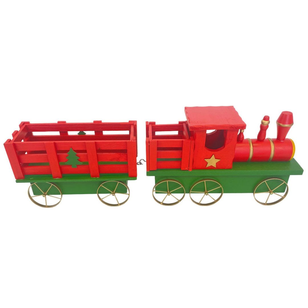 abc HOME Плантатор Eisenbahn, Holz, 2tlg., groß, weihnachtlich (2-teilig)