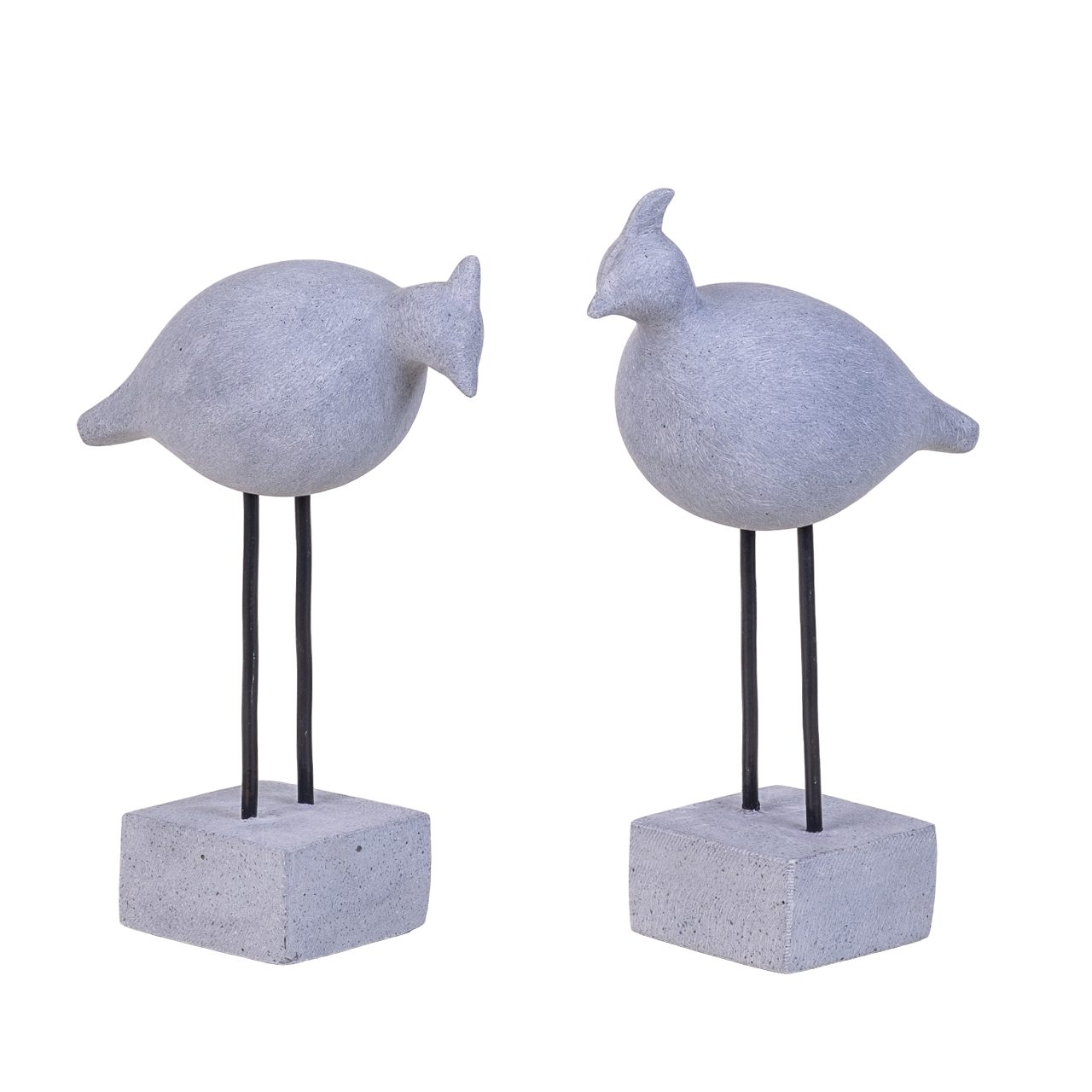 Dekofigur IDYL Moderne Skulptur Sandsteinguss "Vogelpaar" auf Füßen