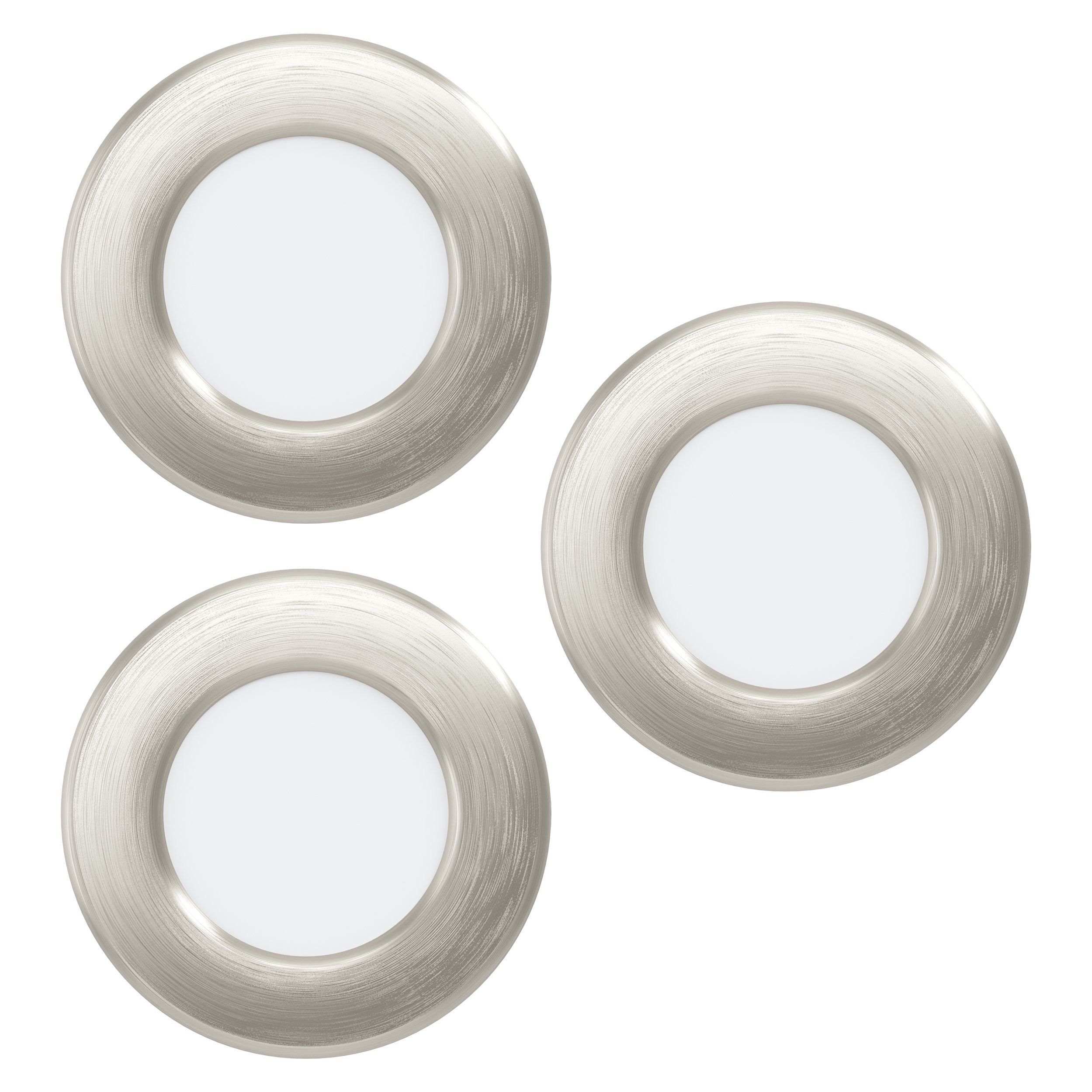 EGLO LED Einbauleuchte Fueva 6, Leuchtmittel inklusive, 3er Set LED Einbaustrahler, Deckenspot, Deckenstrahler, Ø 8,6 cm
