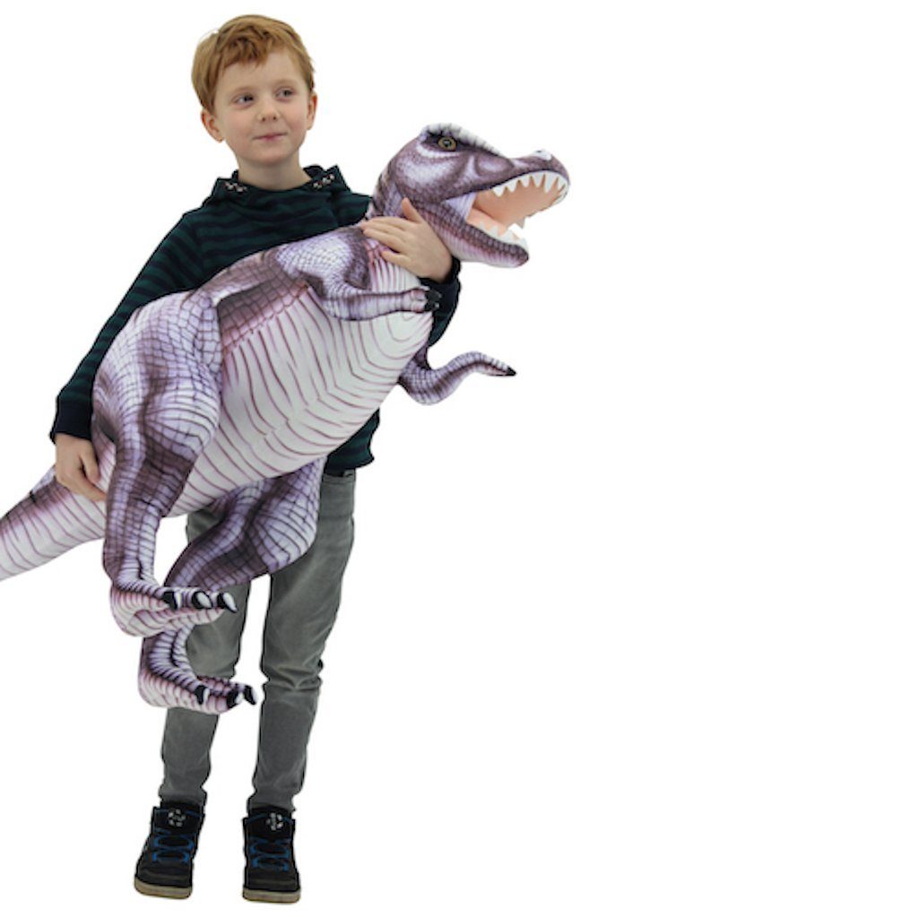 Sweety-Toys Kuscheltier Sweety Toys 10943 Kuscheltier Dinosaurier 128 cm grau-lila Plüsch Dino, Kuscheltier Dinosaurier