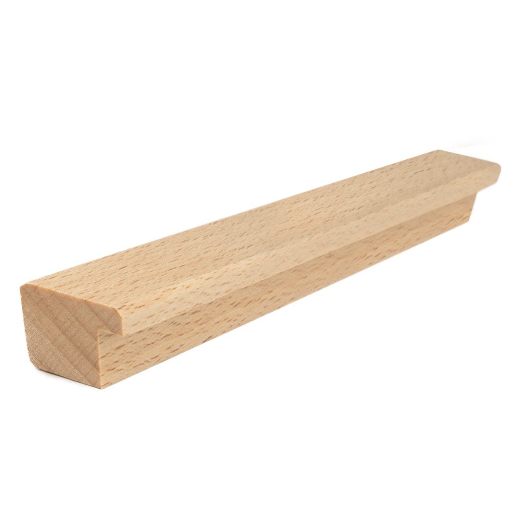 Prima-Online Möbelgriff Möbelgriff aus Holz Massiver Schrankgriffe 20cm Rohholz/Schwarz (1-St)