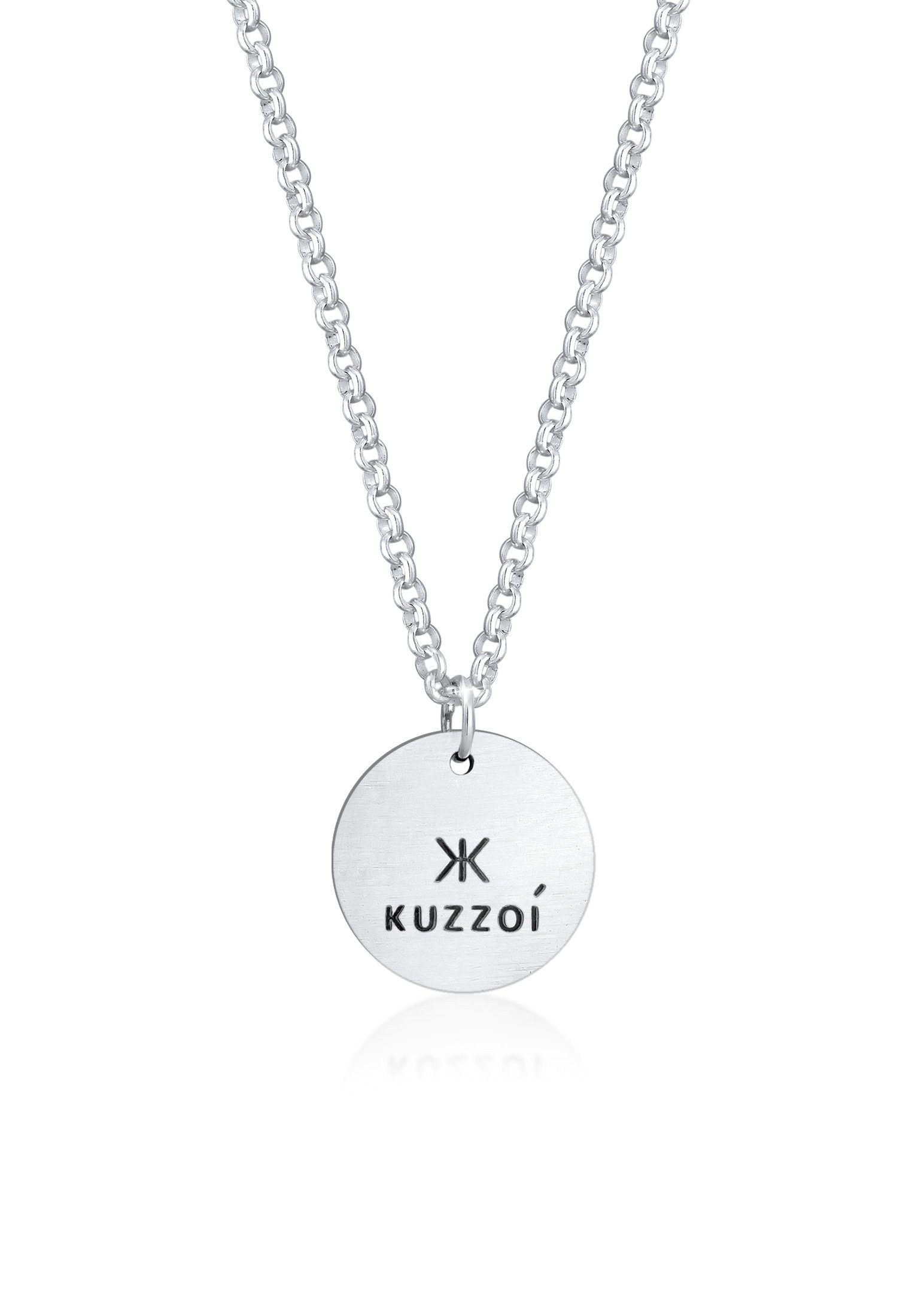 matt Kuzzoi 925 Silber mit Herren Anhänger Kette Lange Massiv Coin