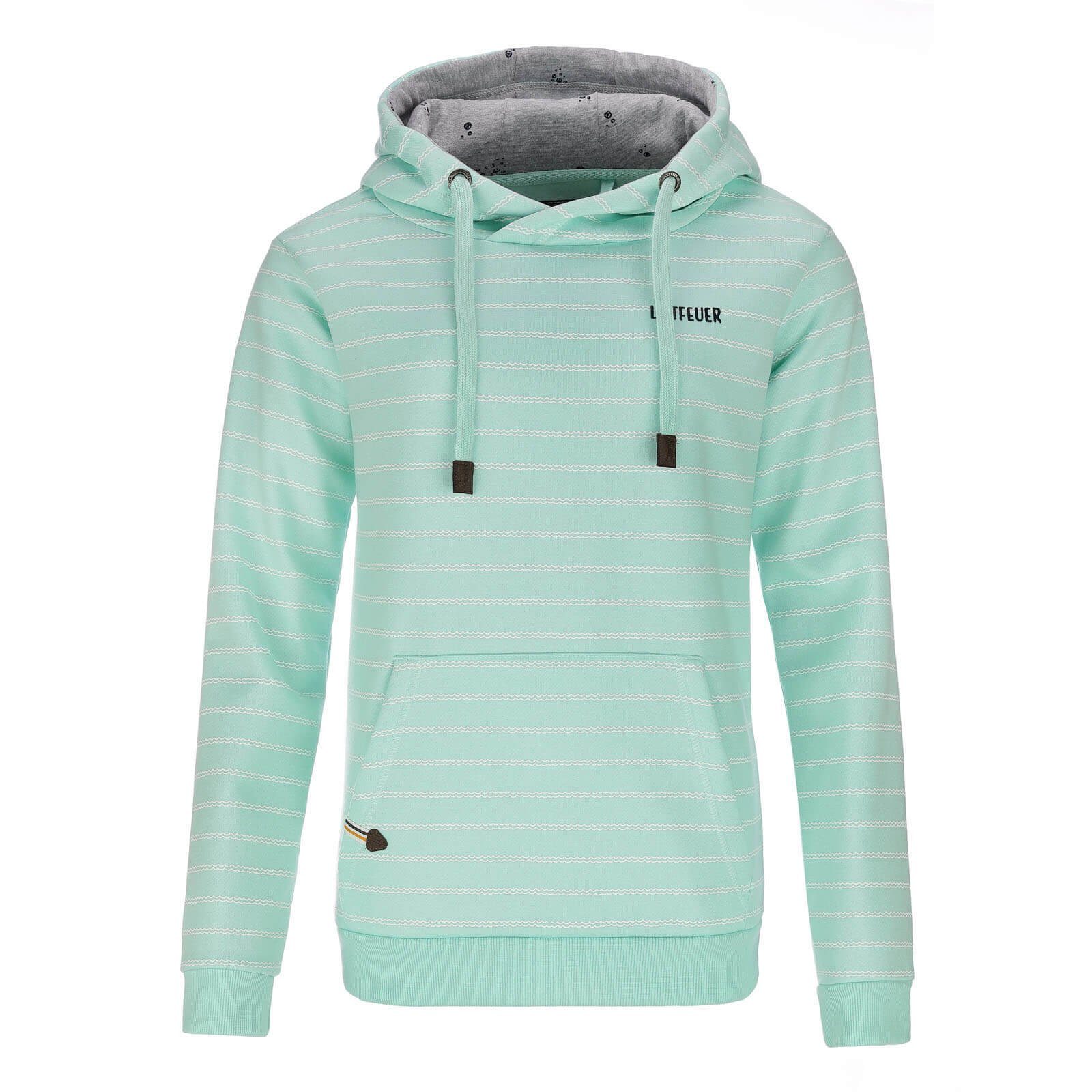 Leitfeuer Kapuzenpullover Damen Sweathoody mit Wellen-Streifen günstig online kaufen