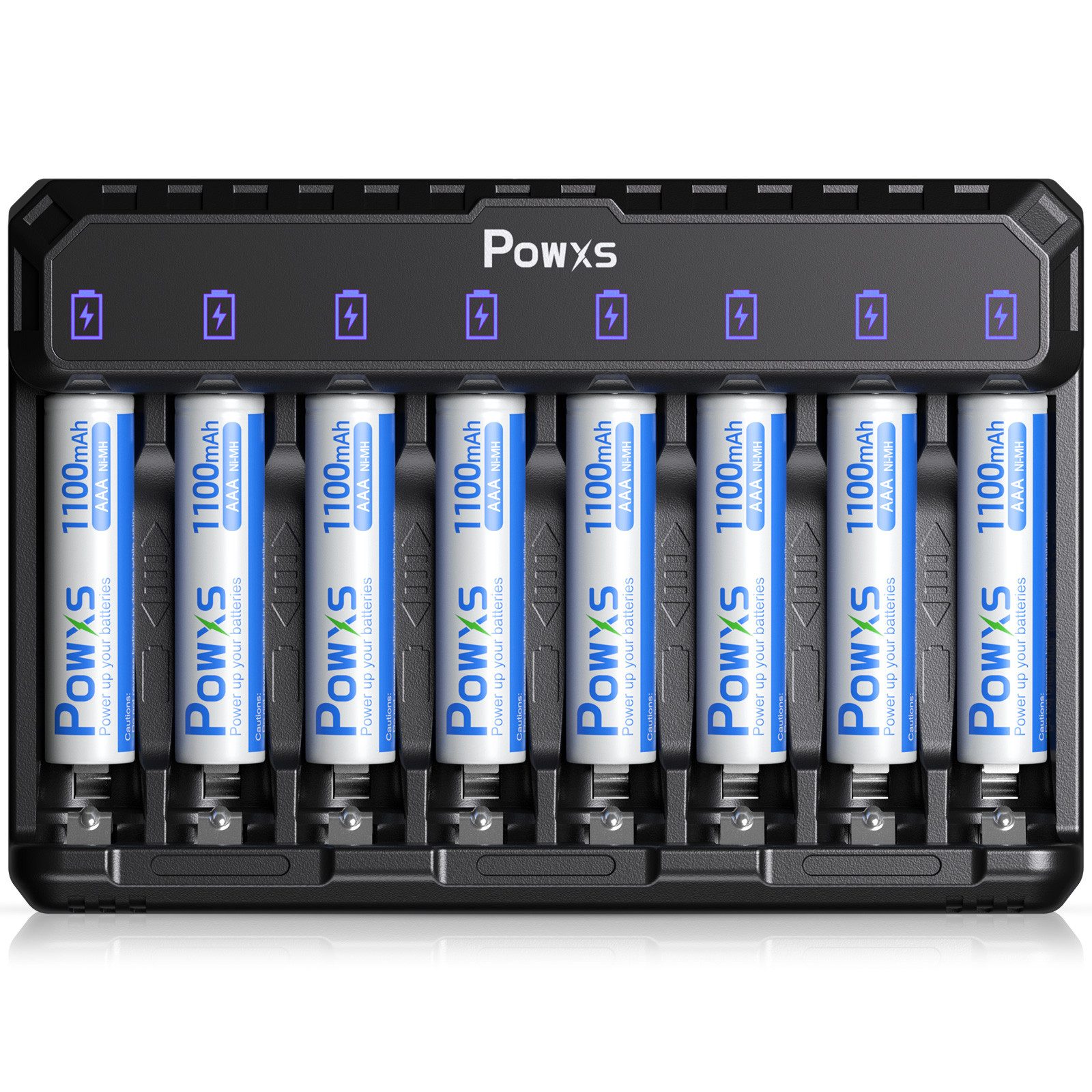 EBL Akku Ladegerät mit AAA Akku 8 Stück, Batterie-Ladegerät (für AAA AAA NI-MH NI-CD Akku Batterieladegerät)