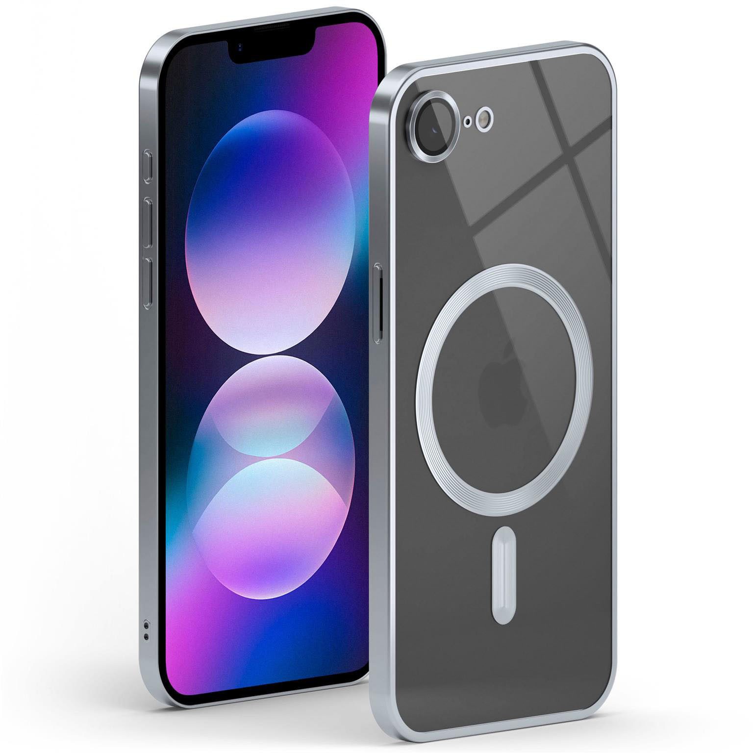 ONEFLOW Handyhülle für iPhone 16e Hülle MagSafe Cover Aura Case Silber, Handy Schutz Hülle Silikon Case Back Cover durchsichtig Schutzhülle