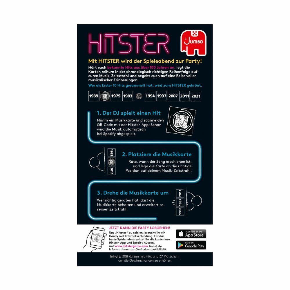 Jumbo Spiele Spielesammlung Hitster Das Musik-Partyspiel, 100 Jahre Hits Guilty Pleasure/ Schlager Party/ Summer Party/ Rock