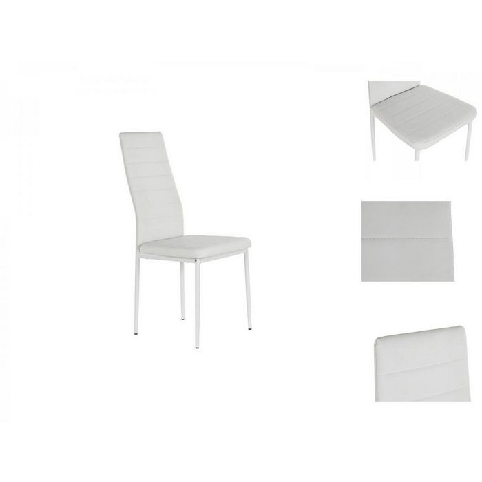 DKD Home Decor Stuhl Esszimmerstuhl DKD Home Decor Metall Weiß PU 52 x 44 x 96 cm