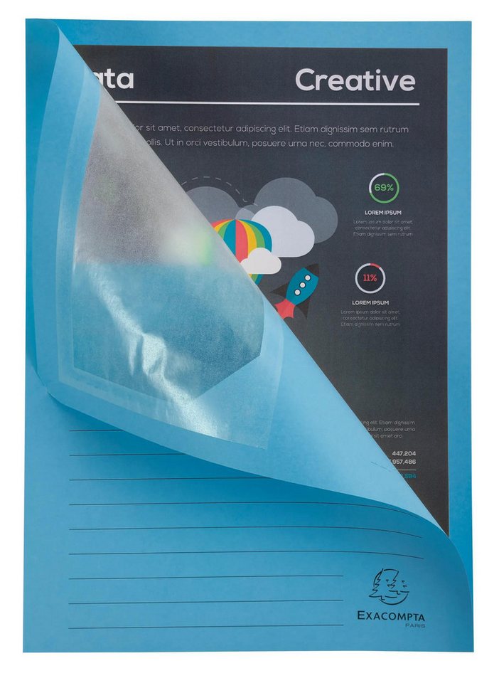 Thumbnail - EXACOMPTA Organisationsmappe 100er Fenstermappen A4, 160g plastikfrei SUPER - Intensivblau - 50162E, Window folders