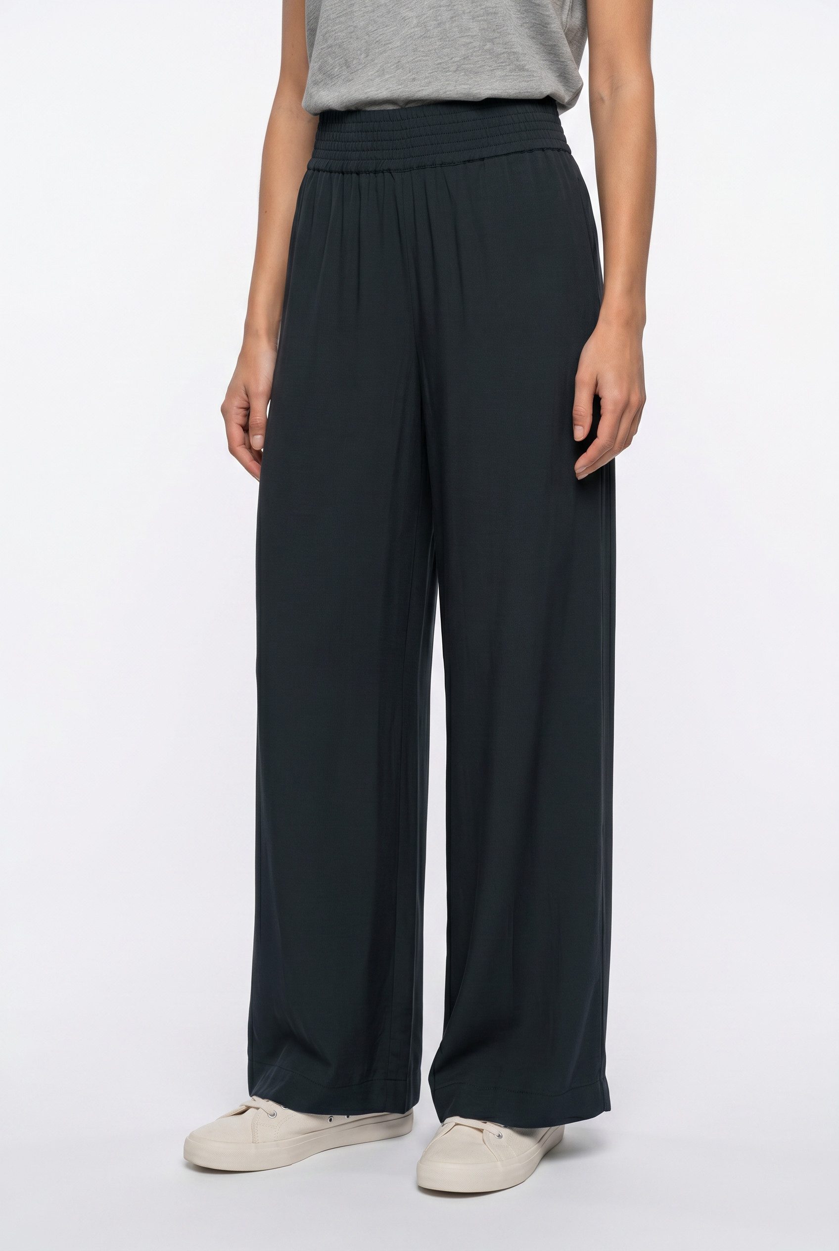 CECIL Stoffhose Loose Fit, Viskose, feine Struktur
